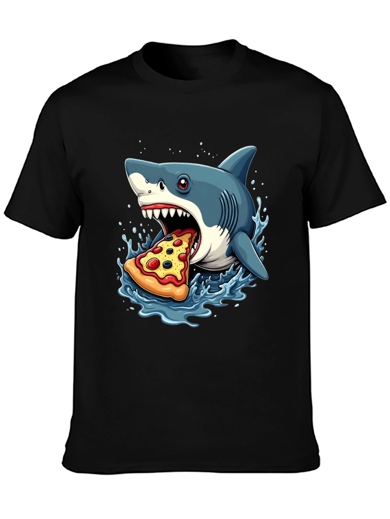 Shark Pizza T-Shirt - Funny Graphic Tee