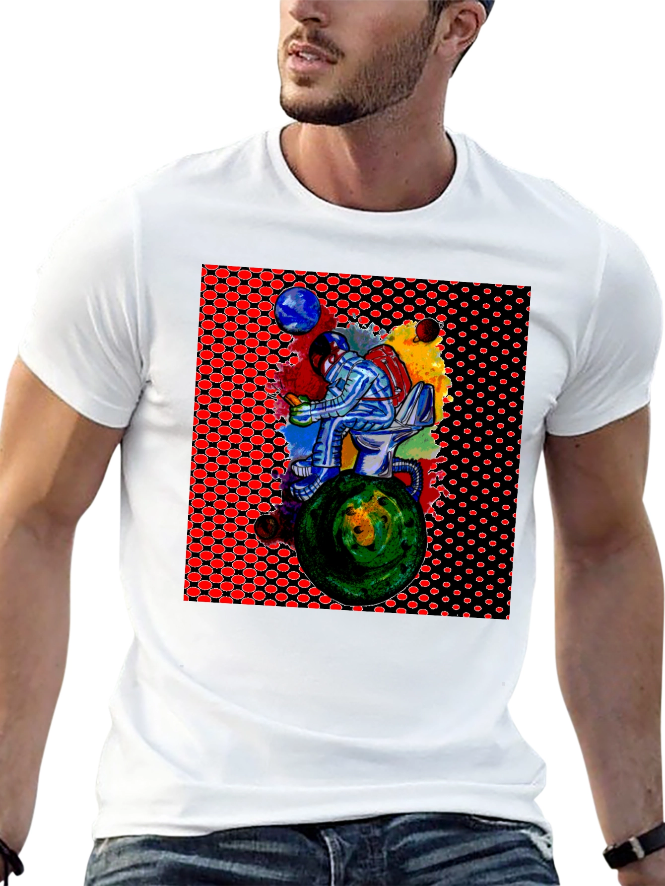 Astronaut on Toilet T-Shirt - Graphic Print Tee
