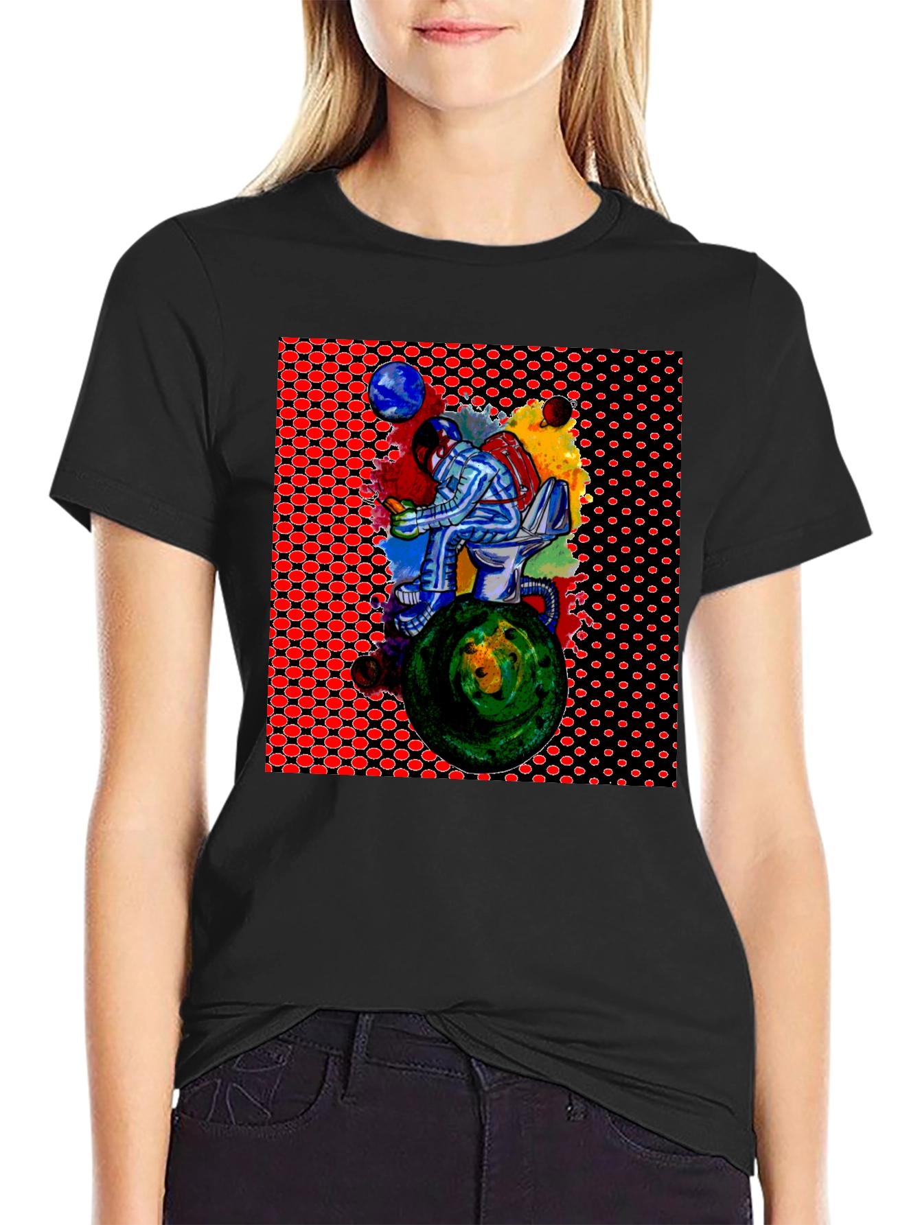 Astronaut on Toilet T-Shirt - Graphic Print Tee