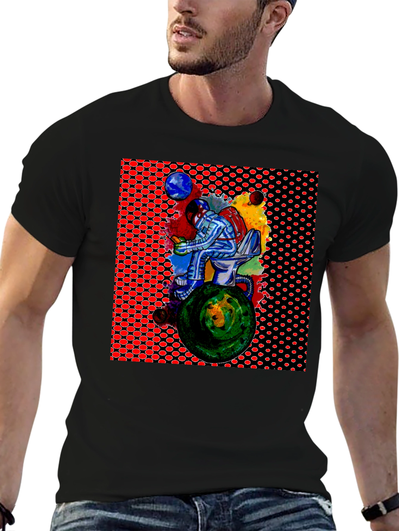 Astronaut on Toilet T-Shirt - Graphic Print Tee