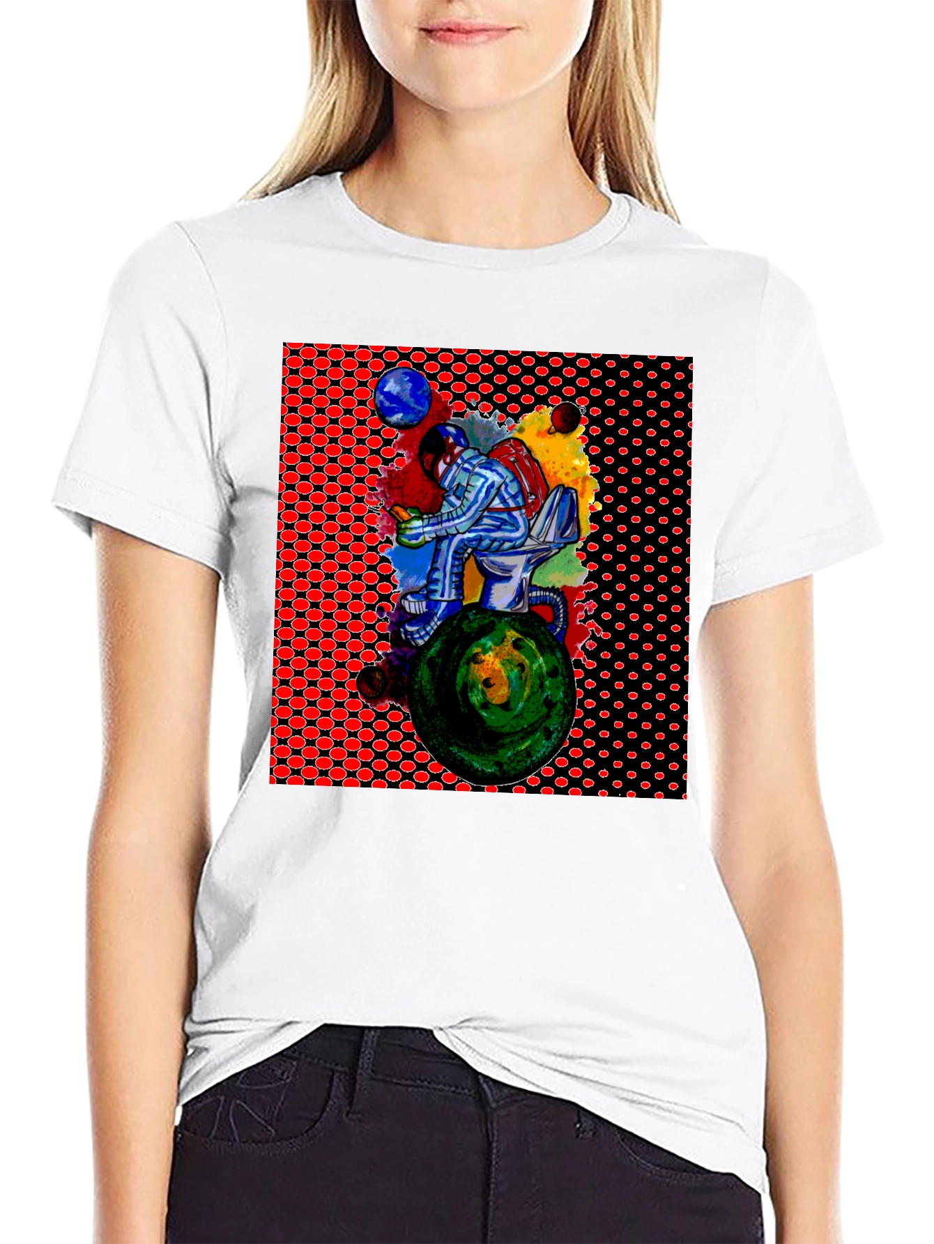Astronaut on Toilet T-Shirt - Graphic Print Tee