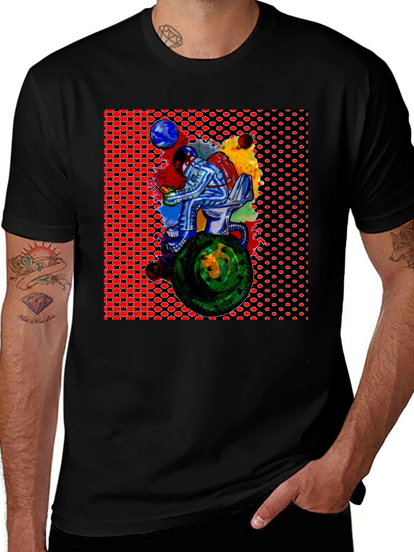 Astronaut on Toilet T-Shirt - Graphic Print Tee