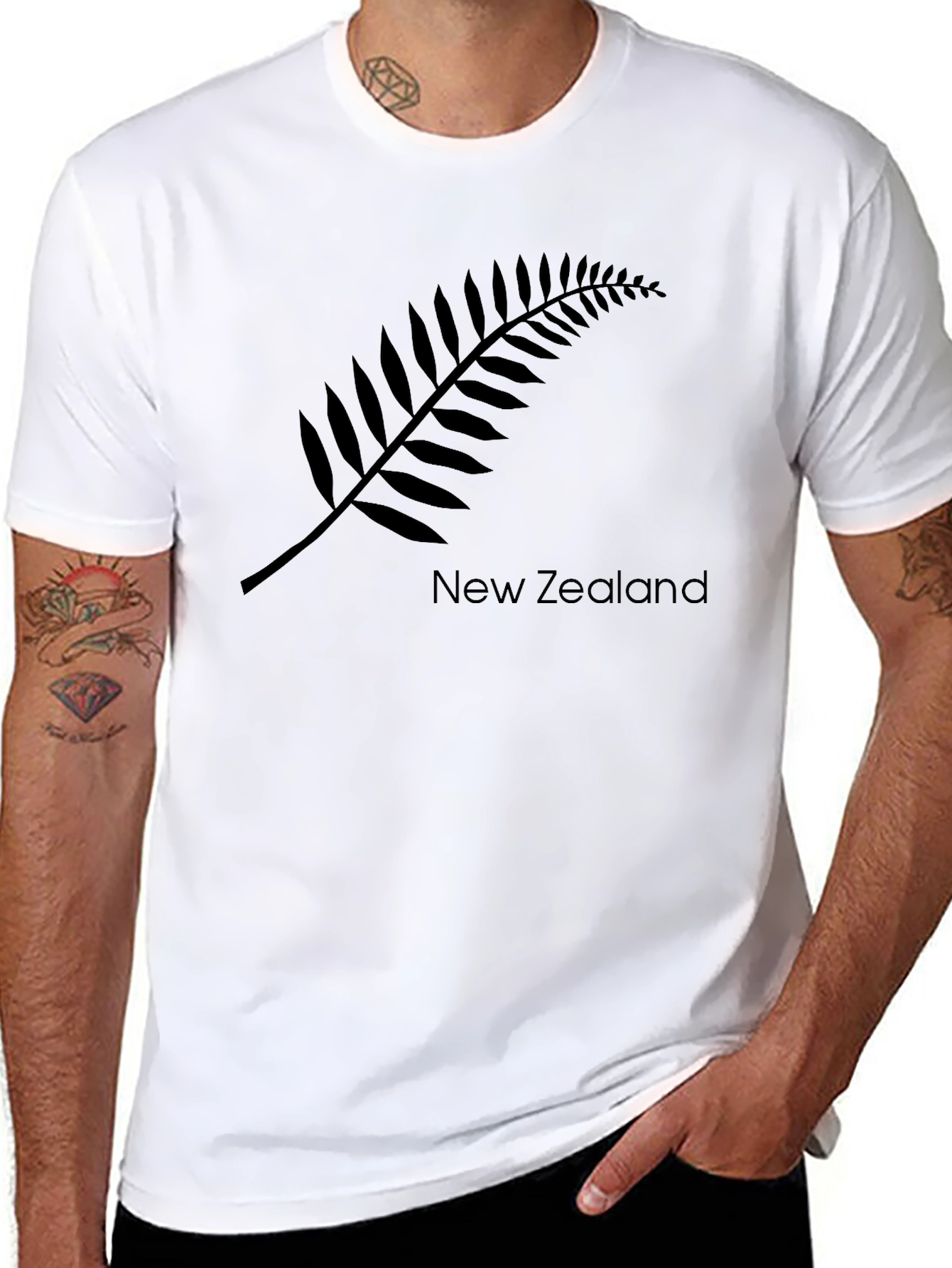 New Zealand Fern Black T-Shirt