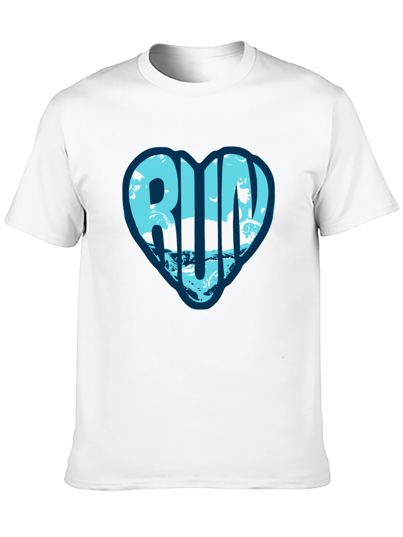 Run Heart Graphic Tee - Black Cotton T-Shirt