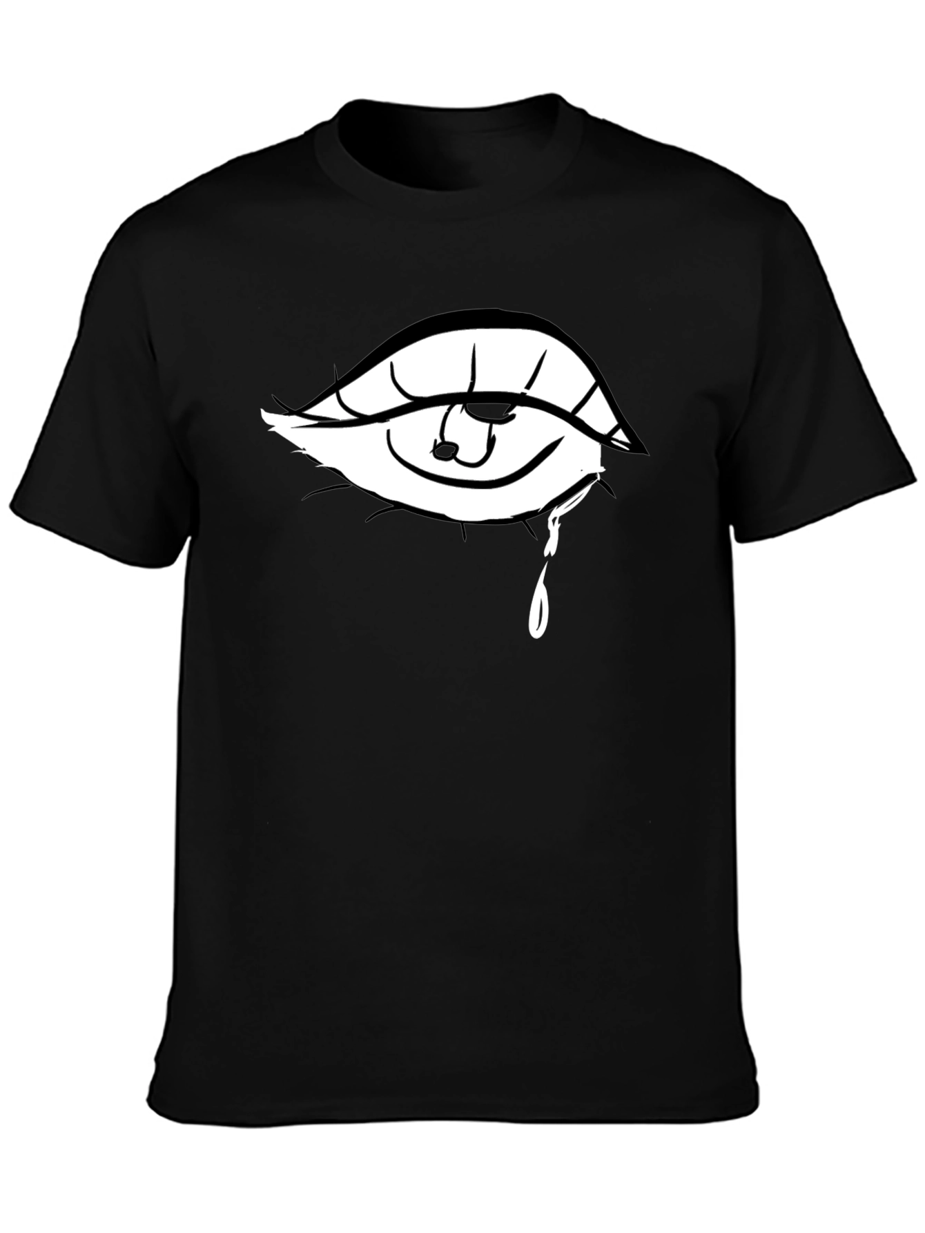 Tearful Eye Graphic Black T-Shirt