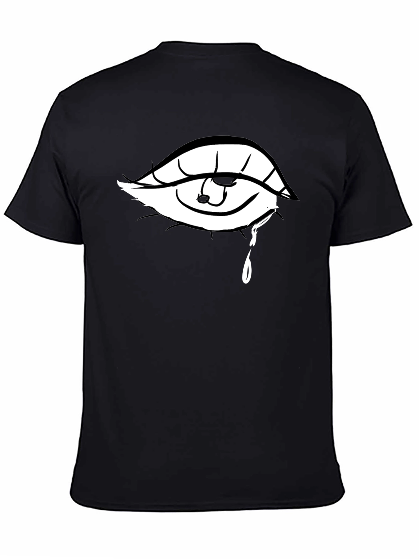 Tearful Eye Graphic Black T-Shirt