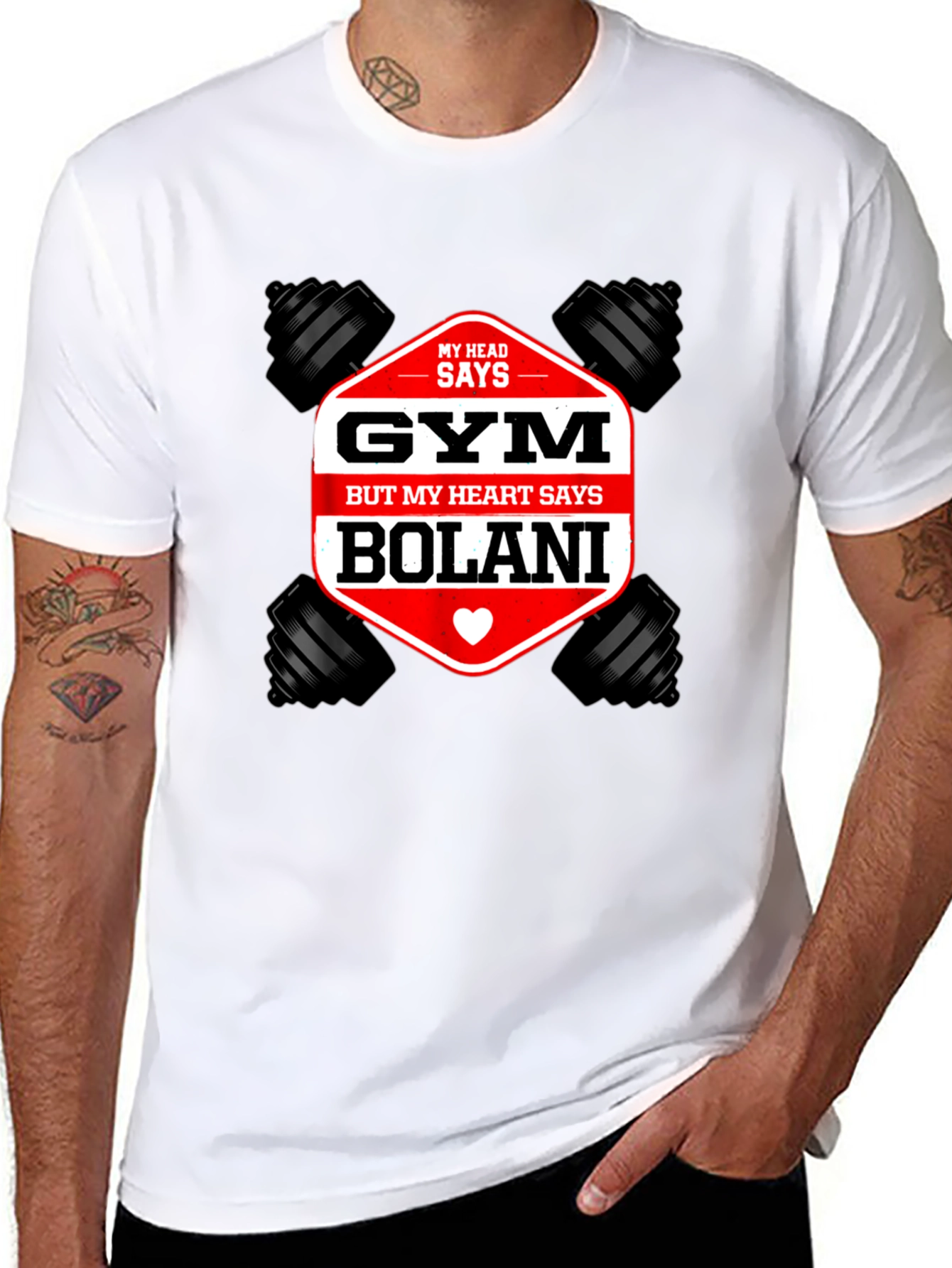 Gym Bolani T-Shirt: Head Says Gym Heart Says Bolani