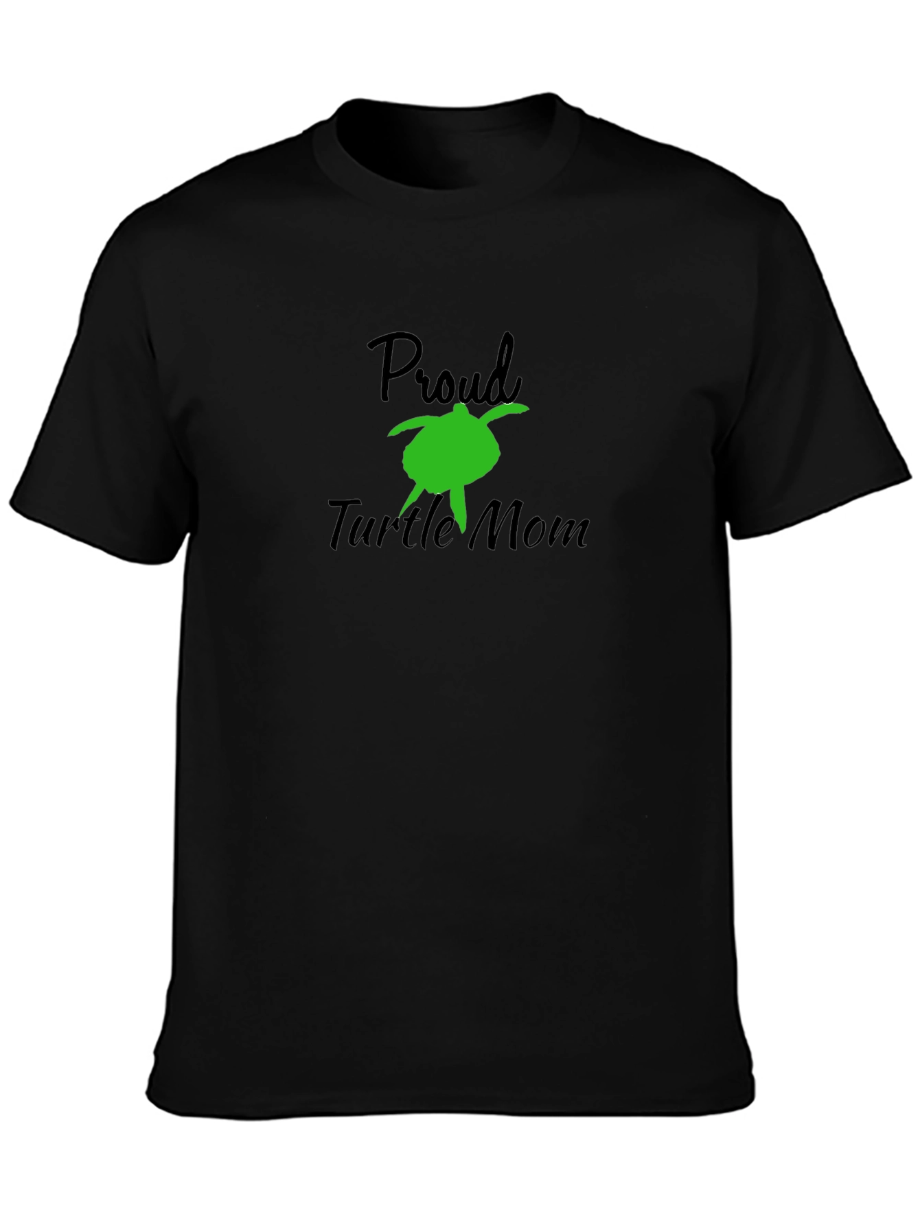 Proud Turtle Mom Black T-Shirt