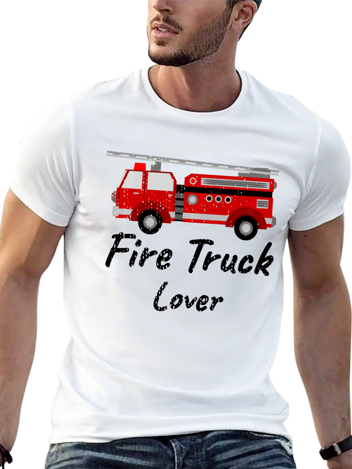 Fire Truck Lover Black T-Shirt
