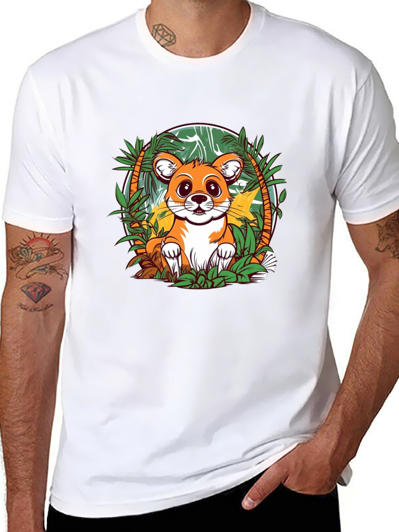Cute Fox Graphic Tee - Jungle Adventure