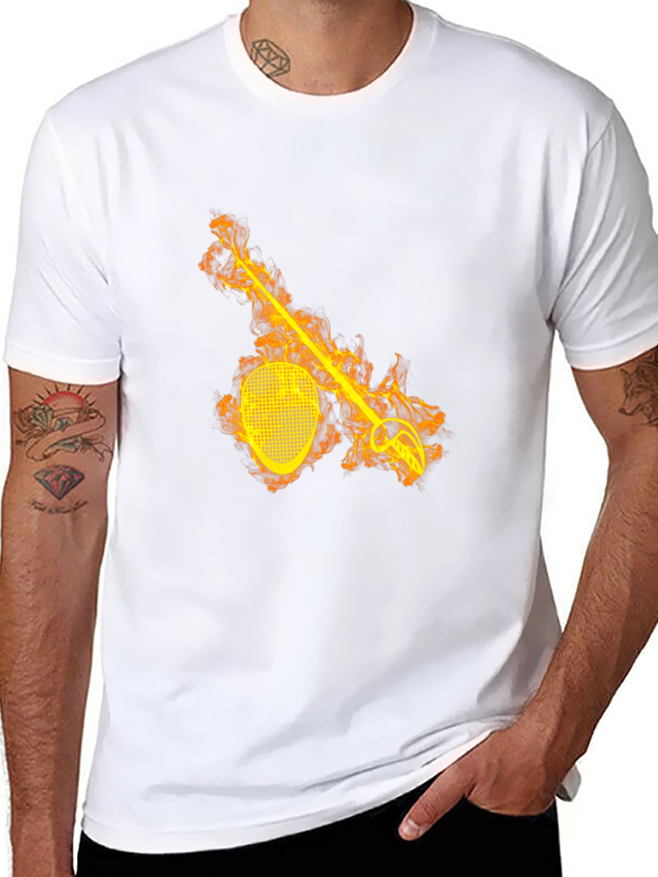 Fiery Fencing T-Shirt - Black Graphic Tee