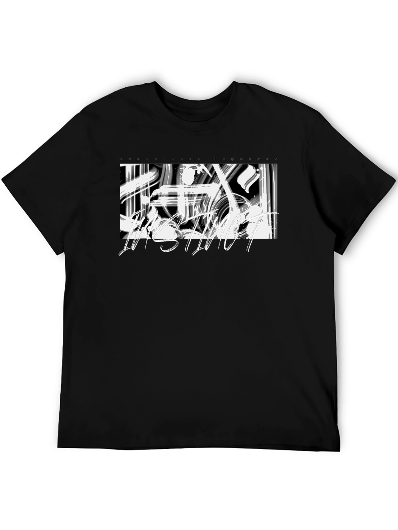Abstract Graphic Print Black Casual T-Shirt