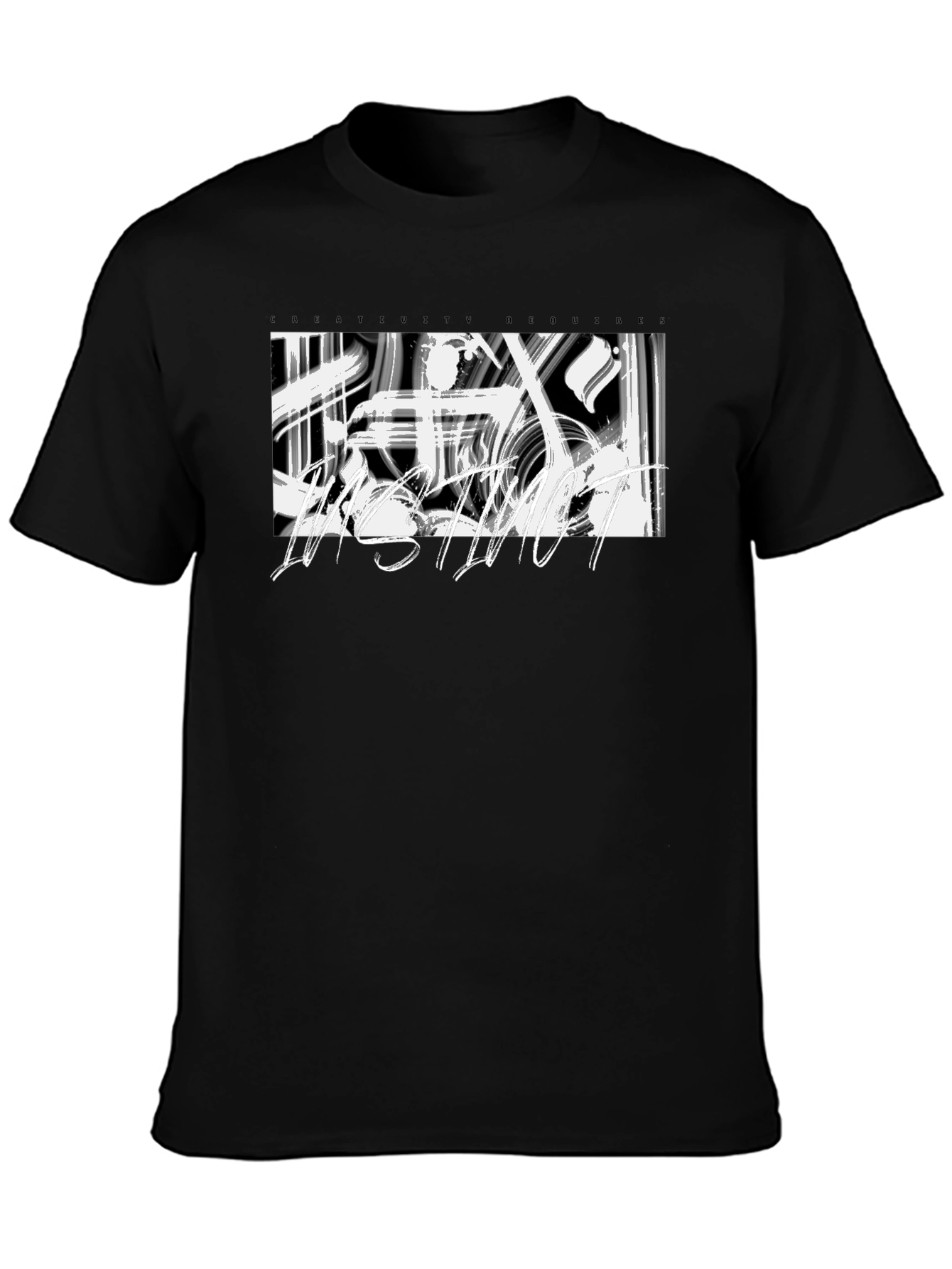 Abstract Graphic Print Black Casual T-Shirt