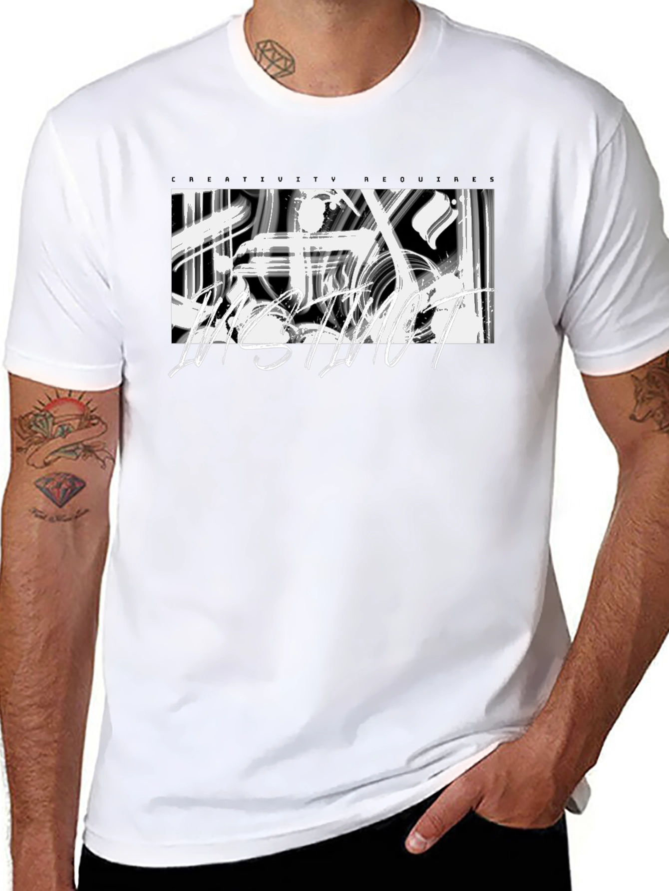 Abstract Graphic Print Black Casual T-Shirt