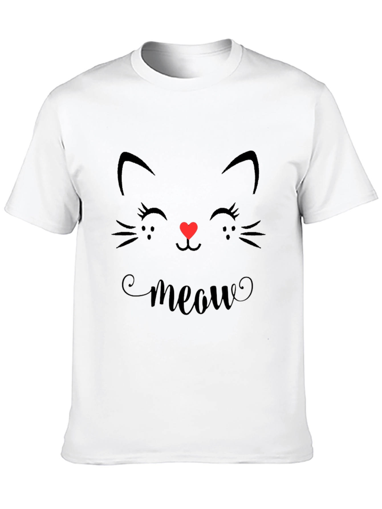 Cute Cat Face T-Shirt - Meow Graphic Tee