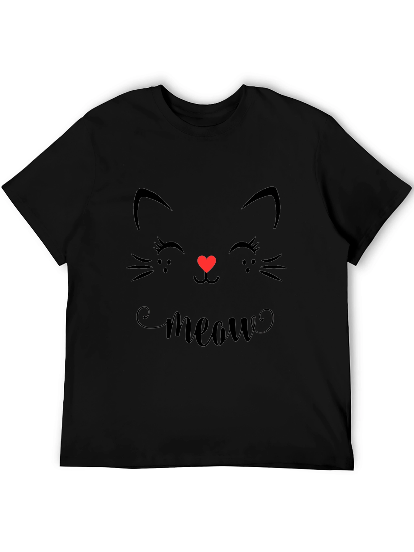 Cute Cat Face T-Shirt - Meow Graphic Tee