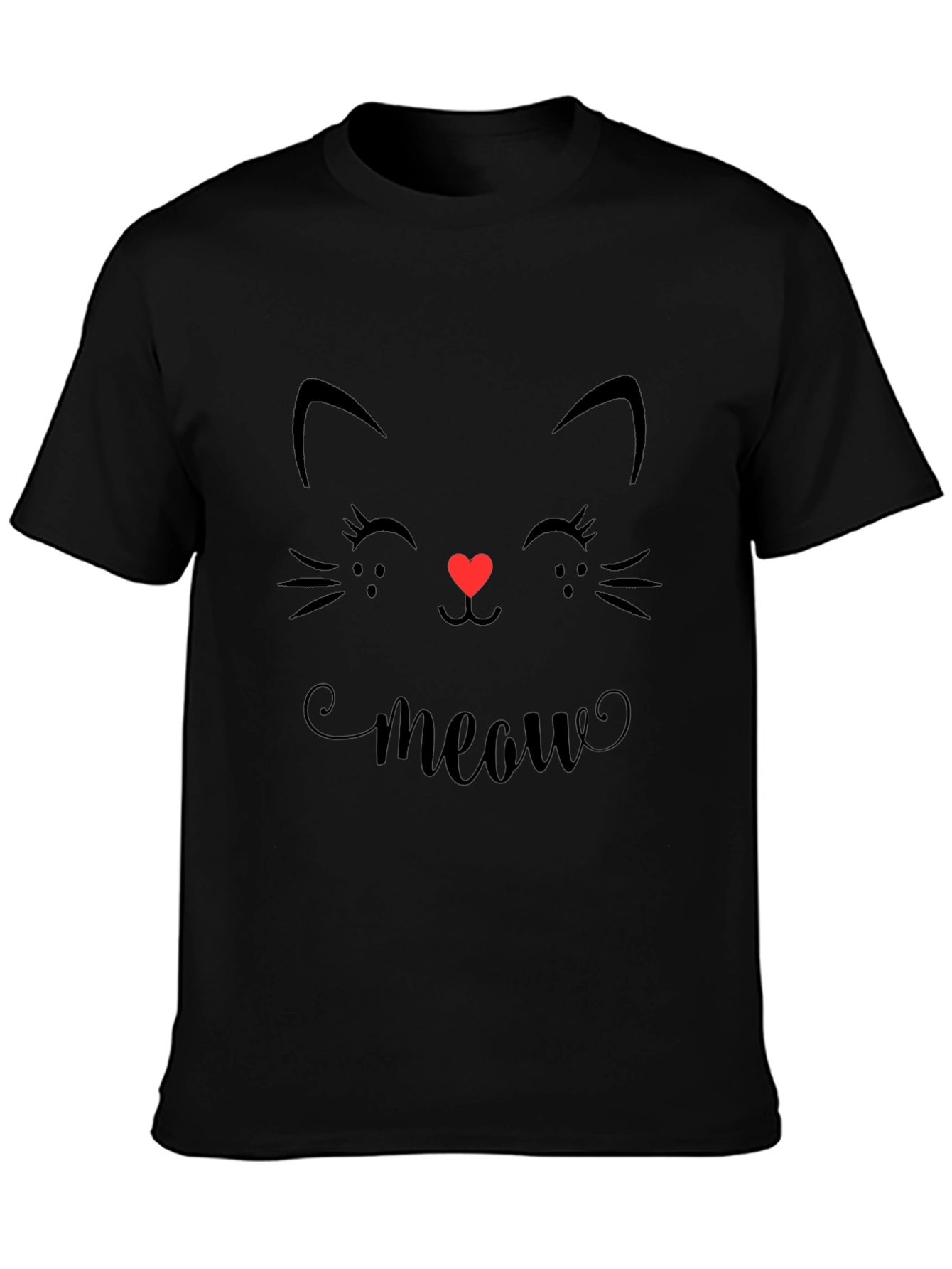 Cute Cat Face T-Shirt - Meow Graphic Tee