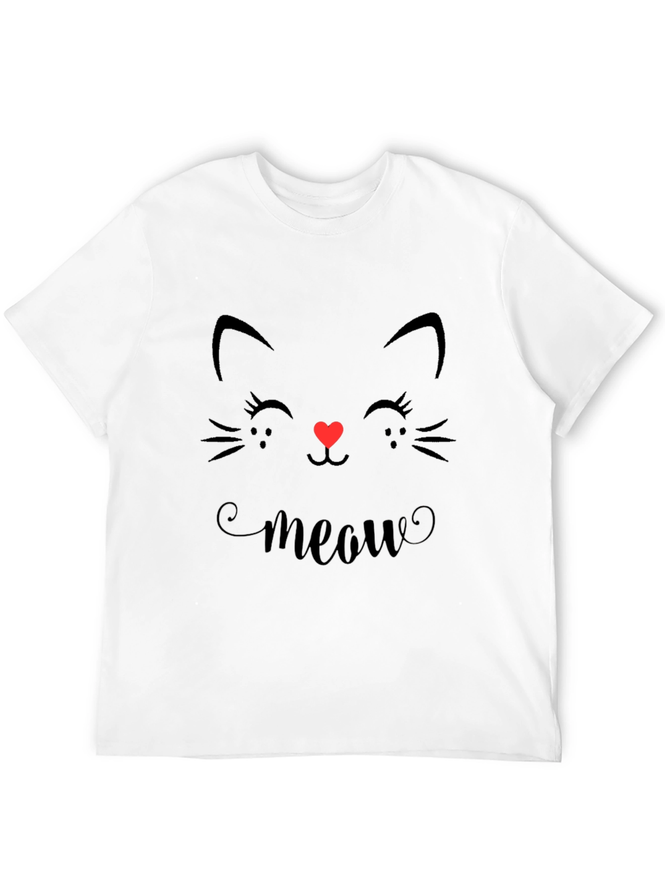 Cute Cat Face T-Shirt - Meow Graphic Tee