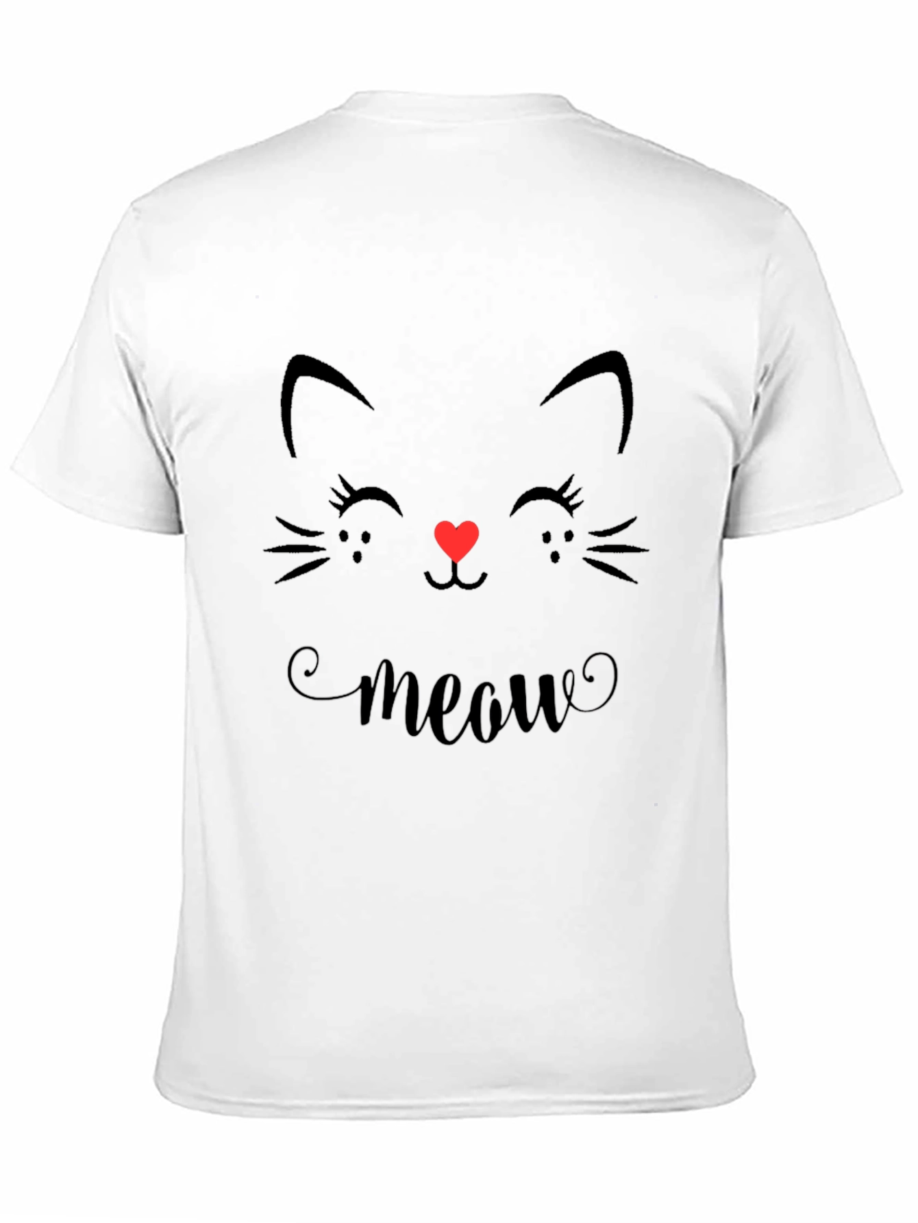 Cute Cat Face T-Shirt - Meow Graphic Tee