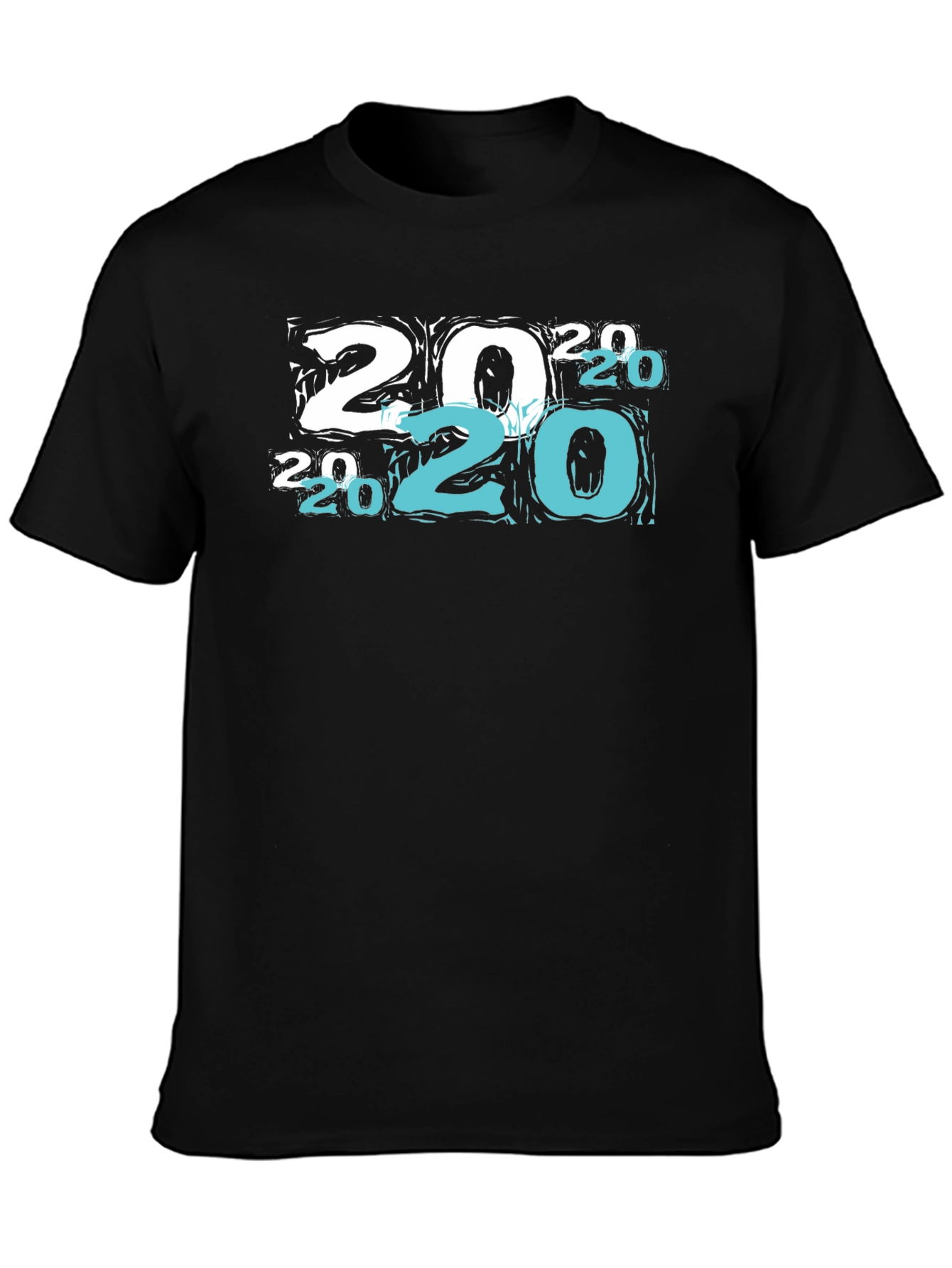 Modern 2020 Graphic Print Black T-Shirt
