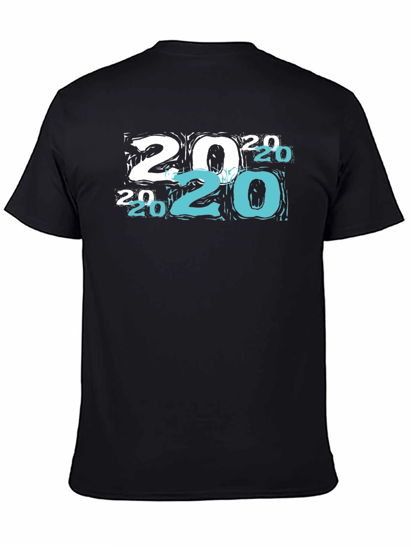 Modern 2020 Graphic Print Black T-Shirt