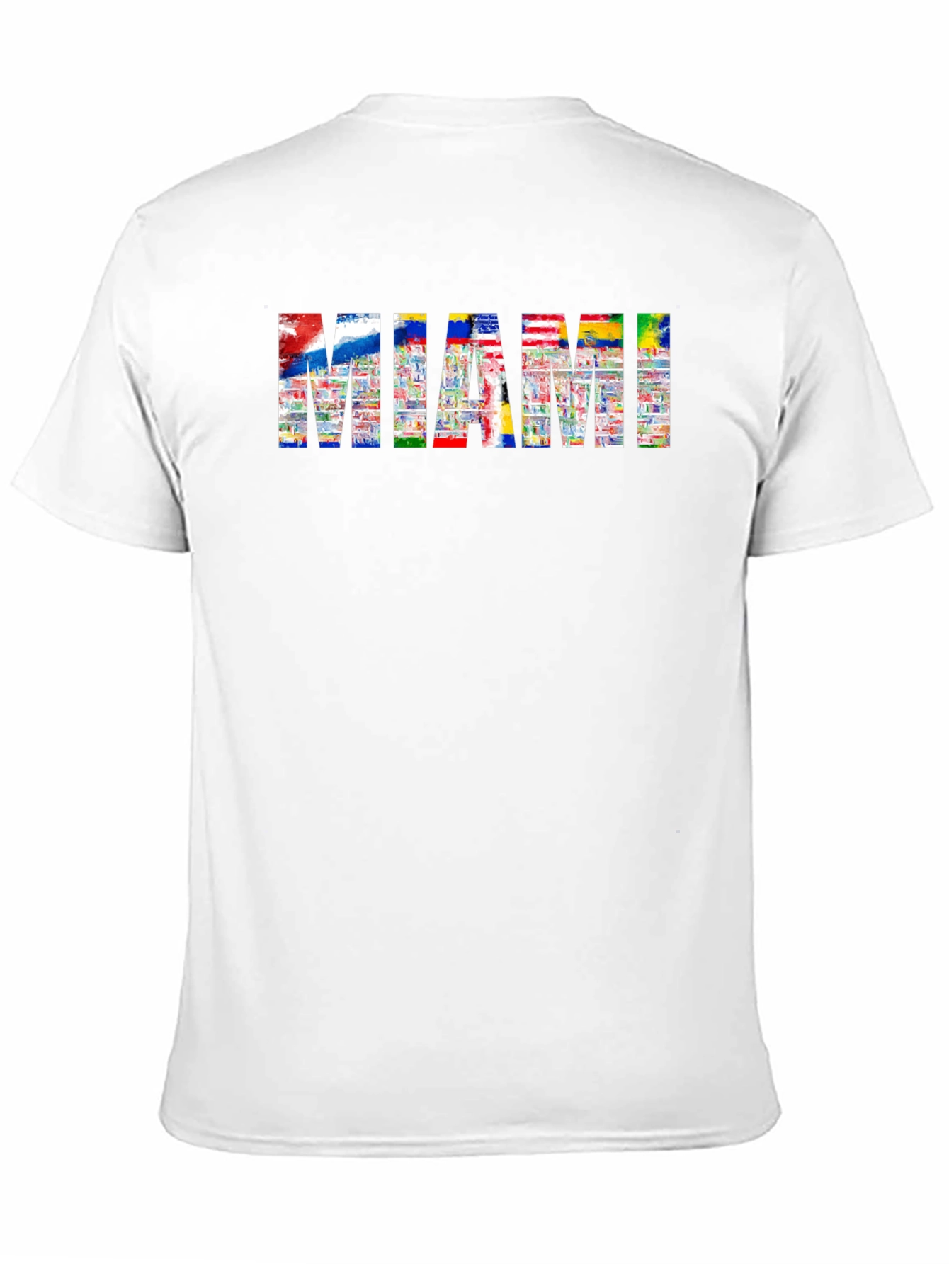 Miami Flag Fill Black T-Shirt