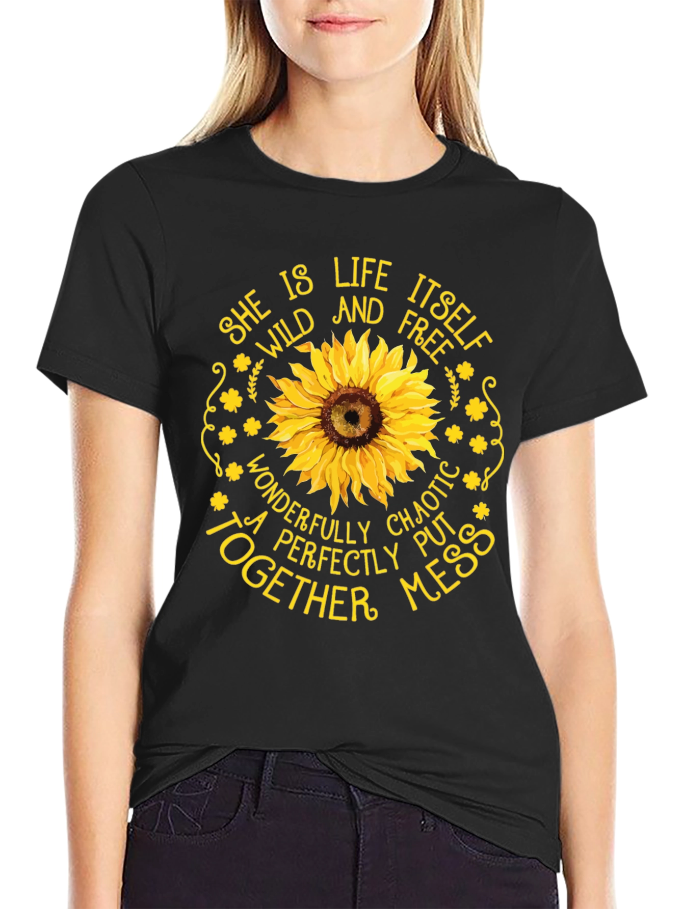 She is Life Sunflower Graphic T-Shirt