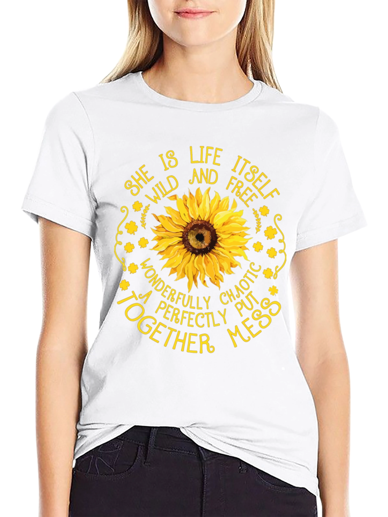 She is Life Sunflower Graphic T-Shirt