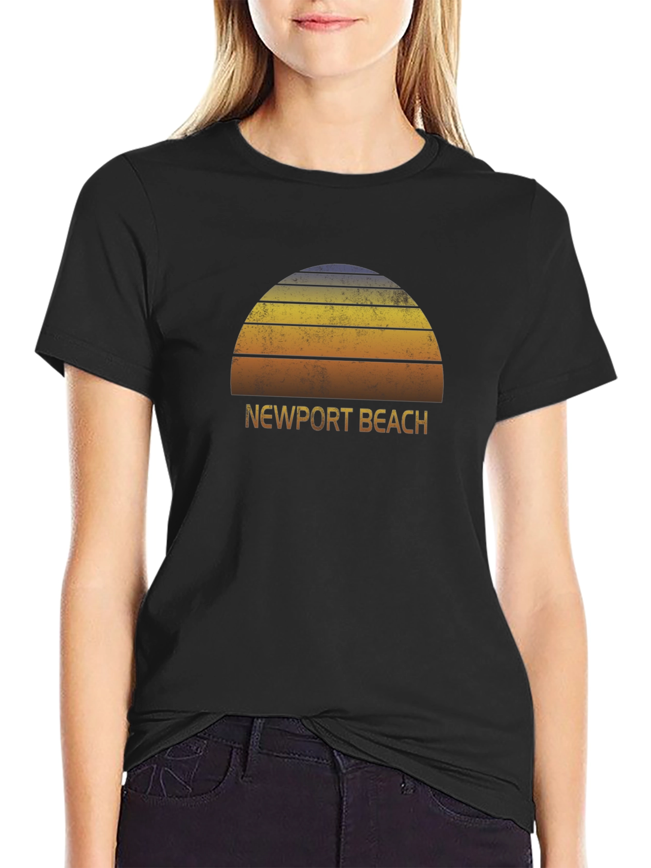 Newport Beach Retro Sunset T-Shirt