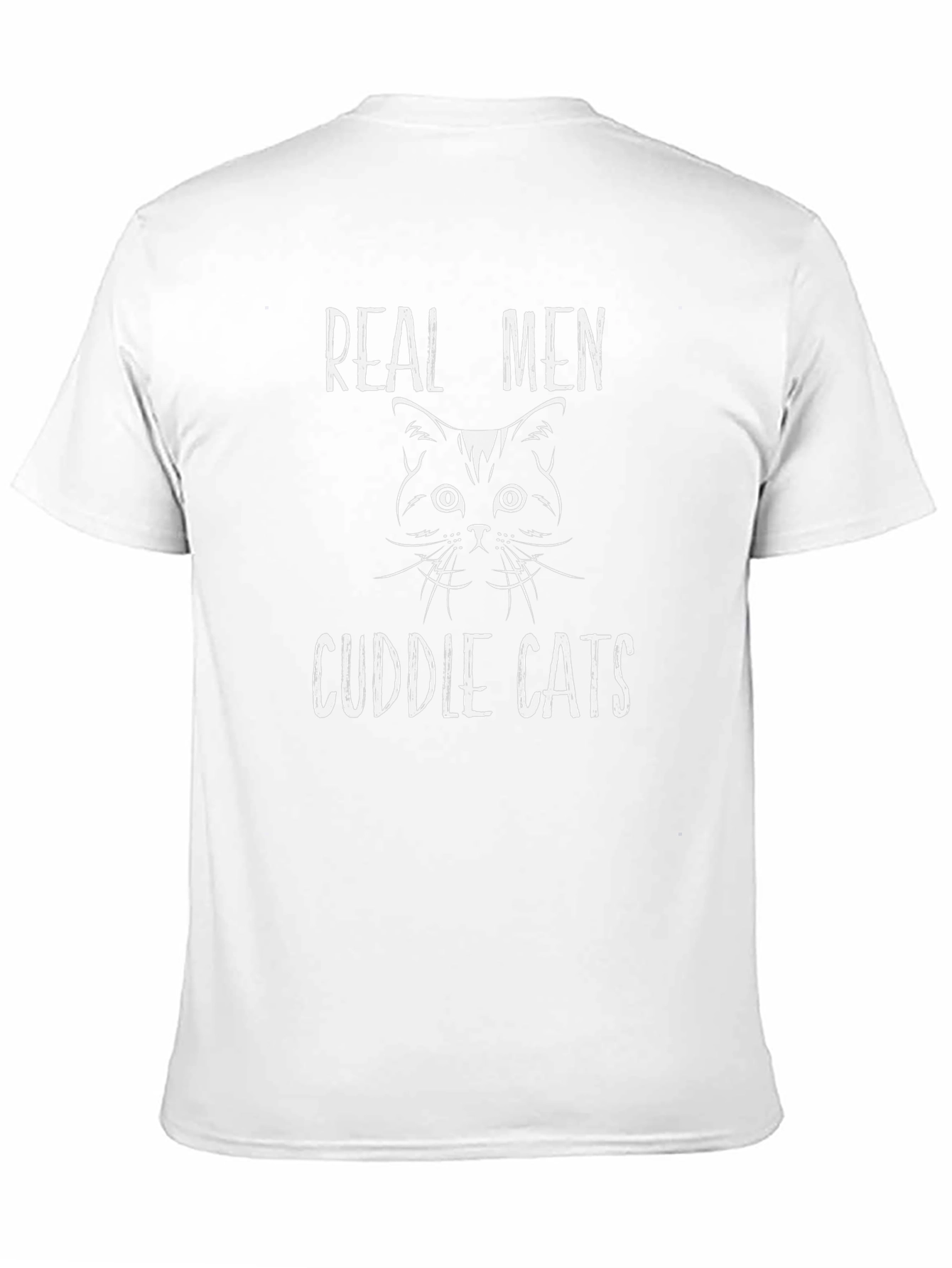 Real Men Cuddle Cats Black T-Shirt