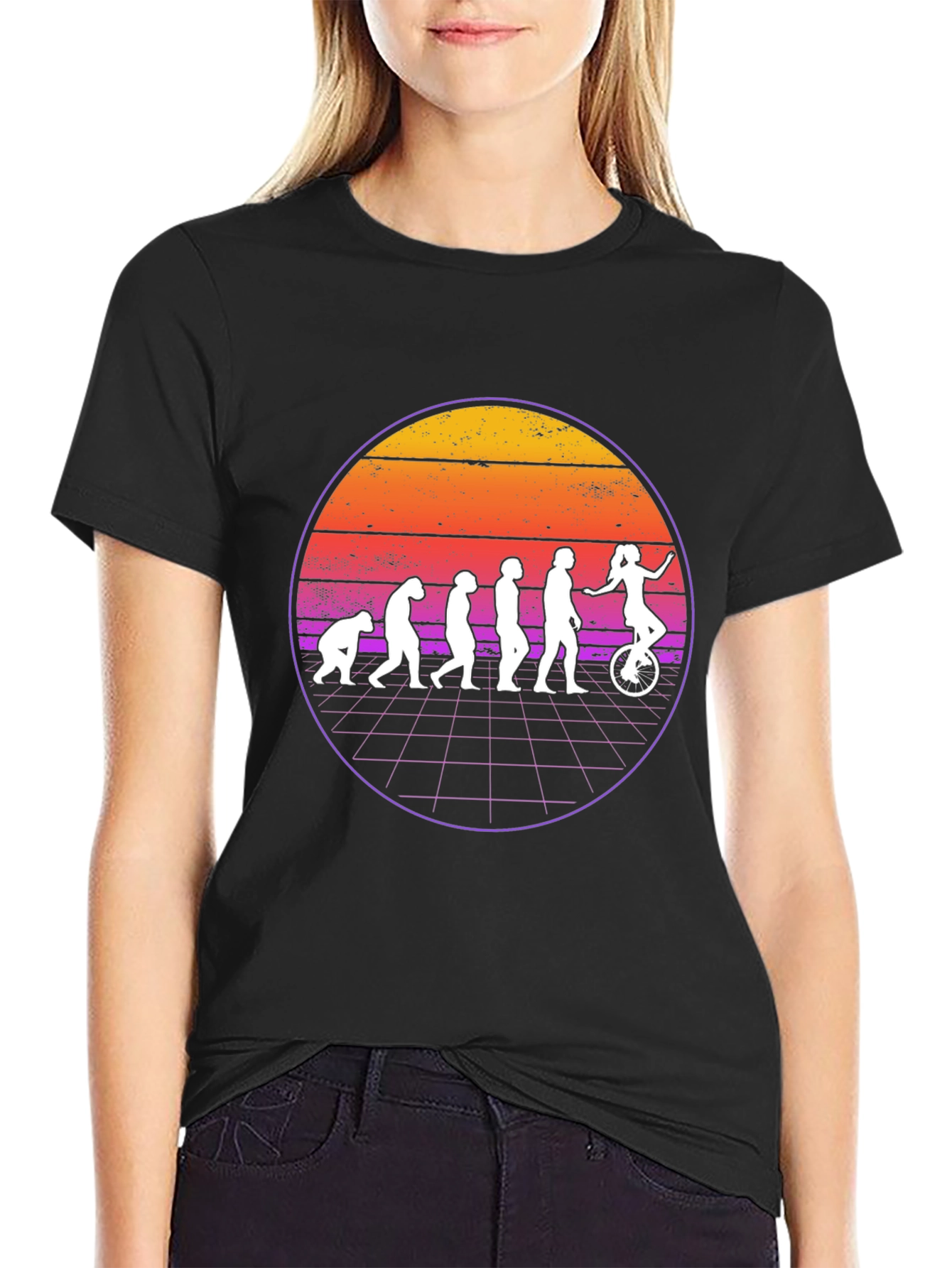 Evolution Unicycle T-Shirt - Retro Style