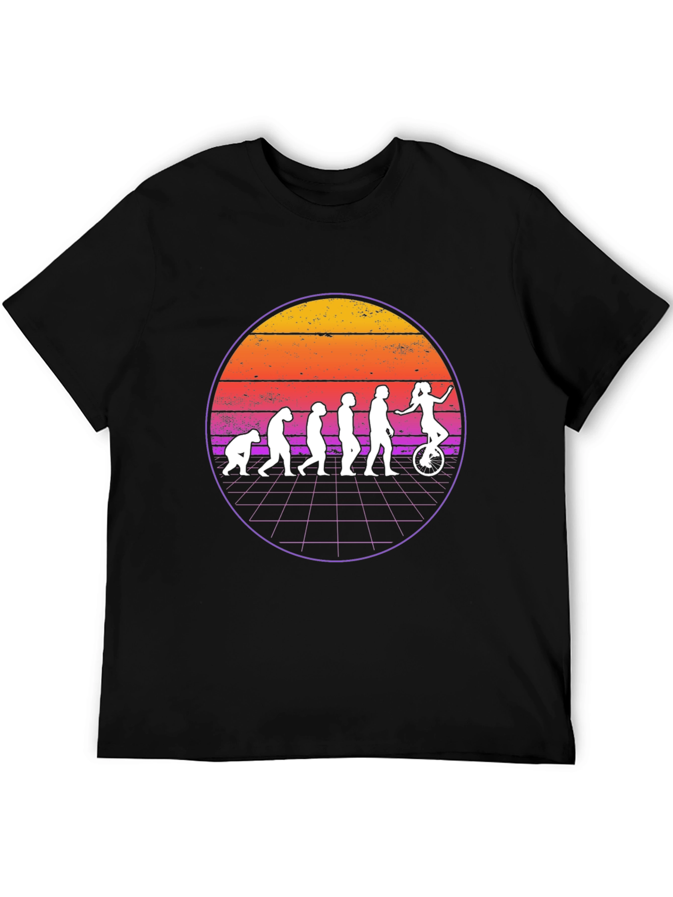 Evolution Unicycle T-Shirt - Retro Style