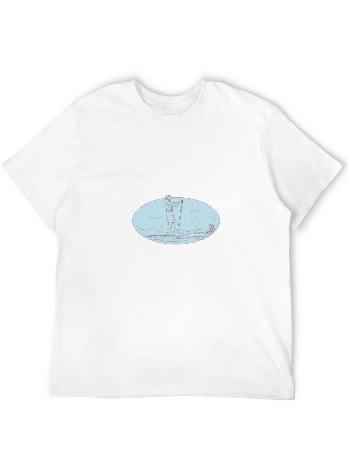 Mens Black Graphic Tee - Stand Up Paddle Design