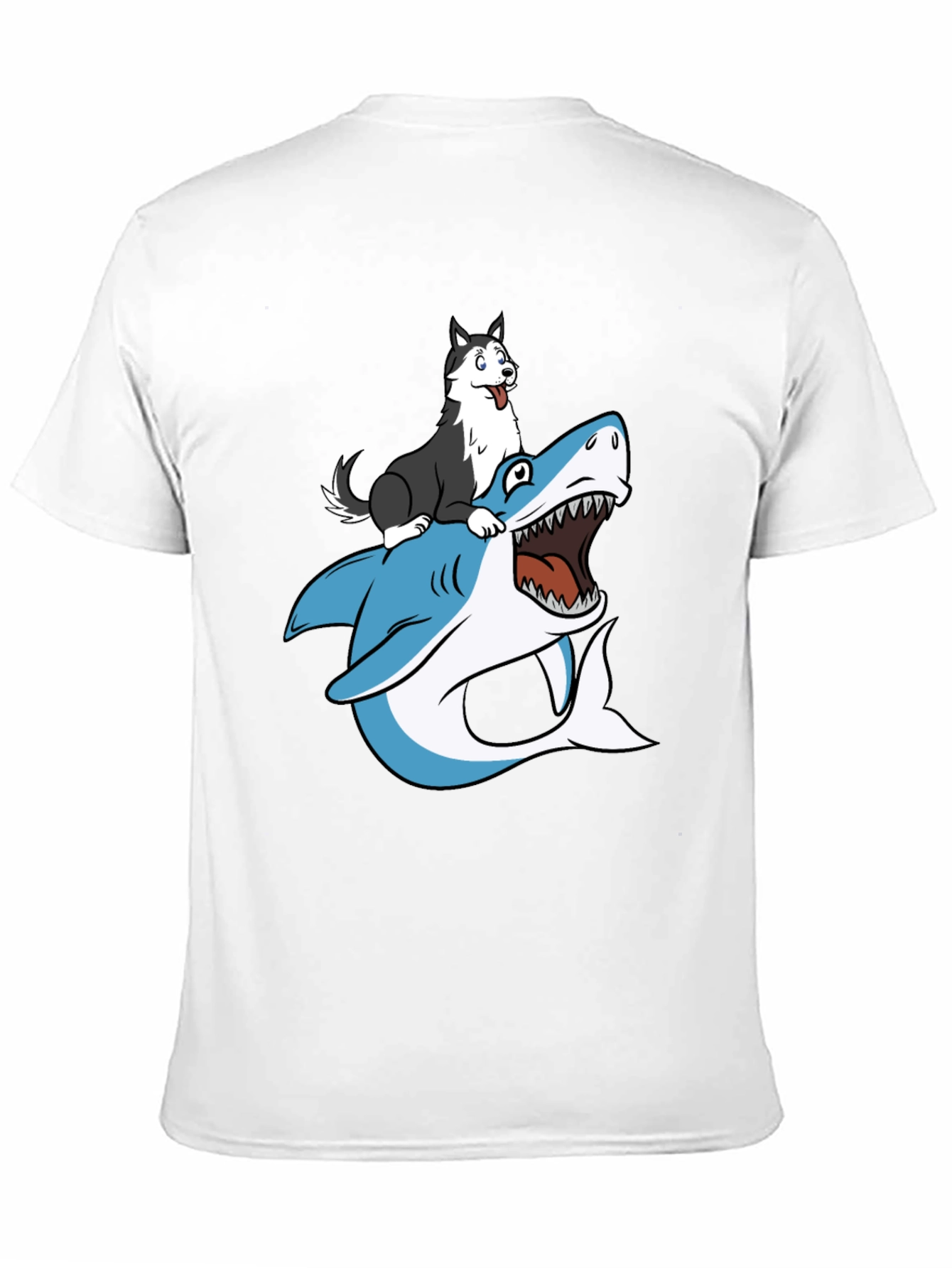 Dog Riding Shark Graphic Tee