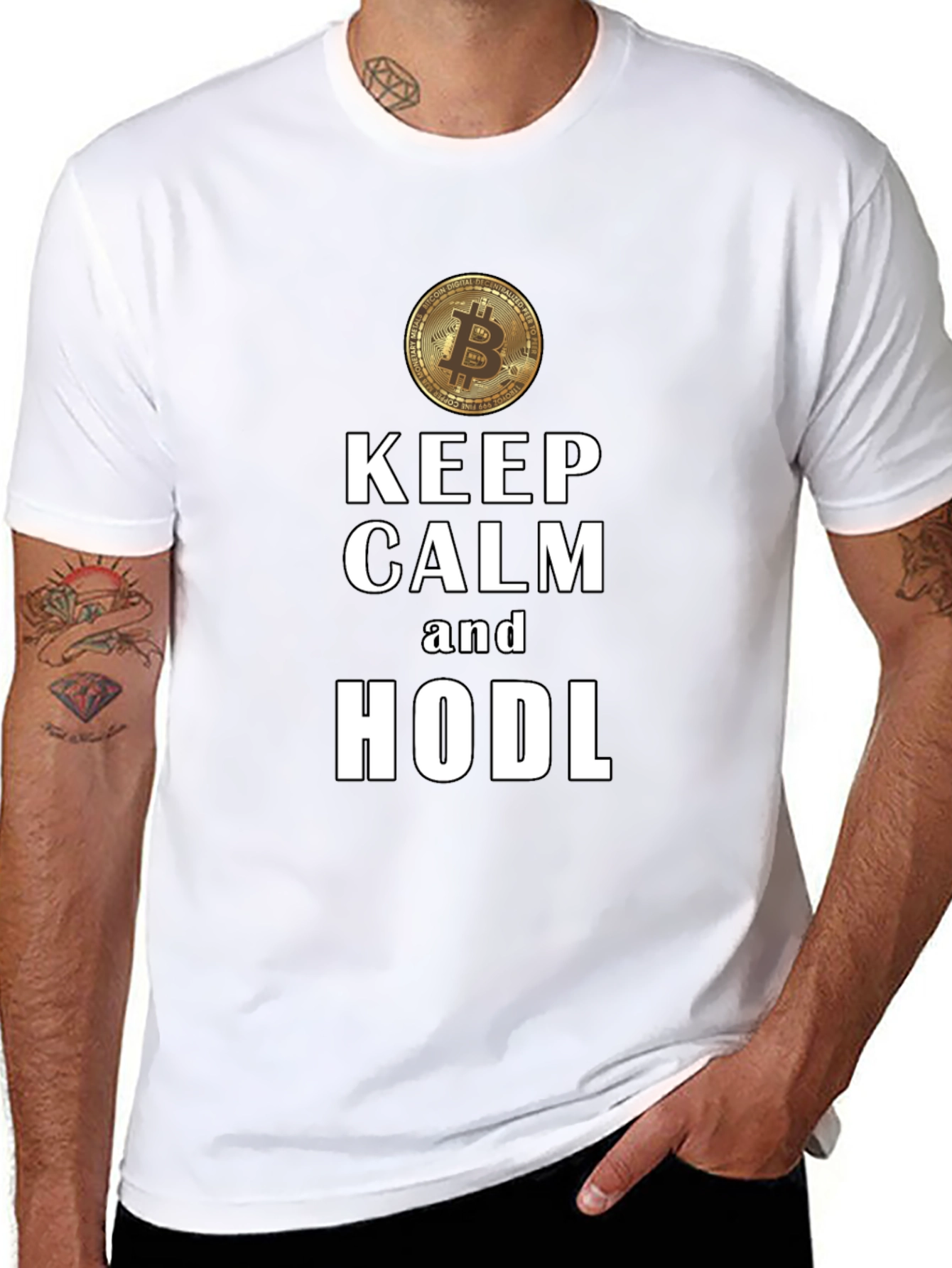 Keep Calm and HODL Bitcoin Crypto T-Shirt