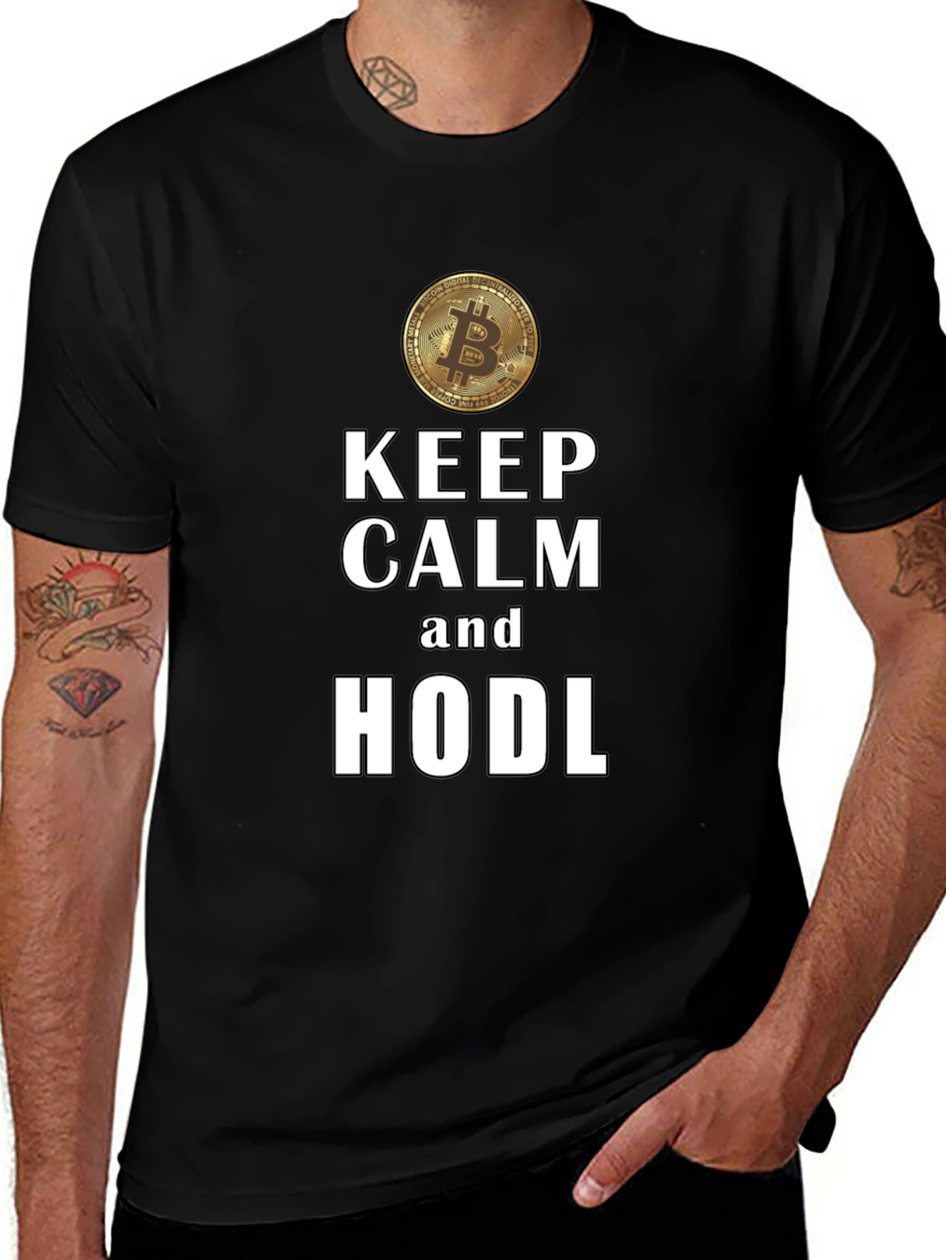 Keep Calm and HODL Bitcoin Crypto T-Shirt