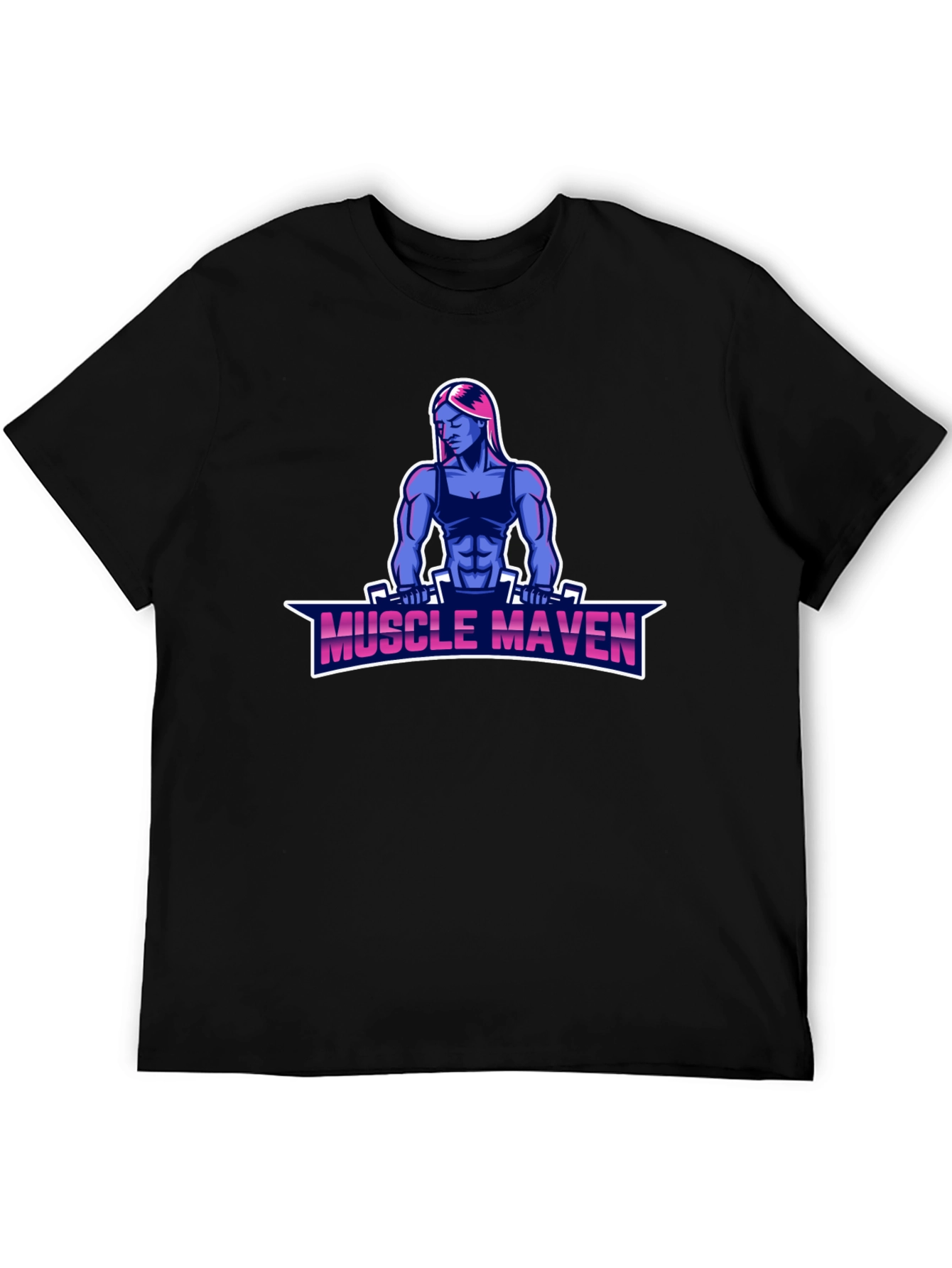 Muscle Maven Black T-Shirt - Fitness Graphic Tee