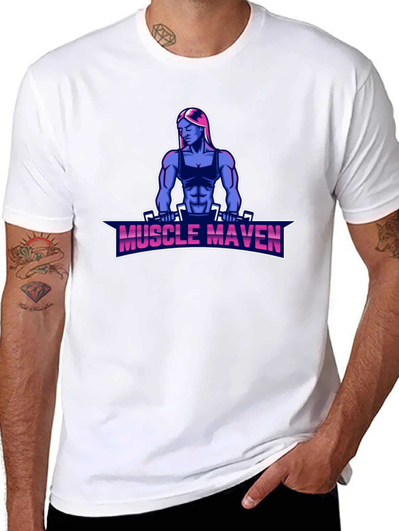 Muscle Maven Black T-Shirt - Fitness Graphic Tee