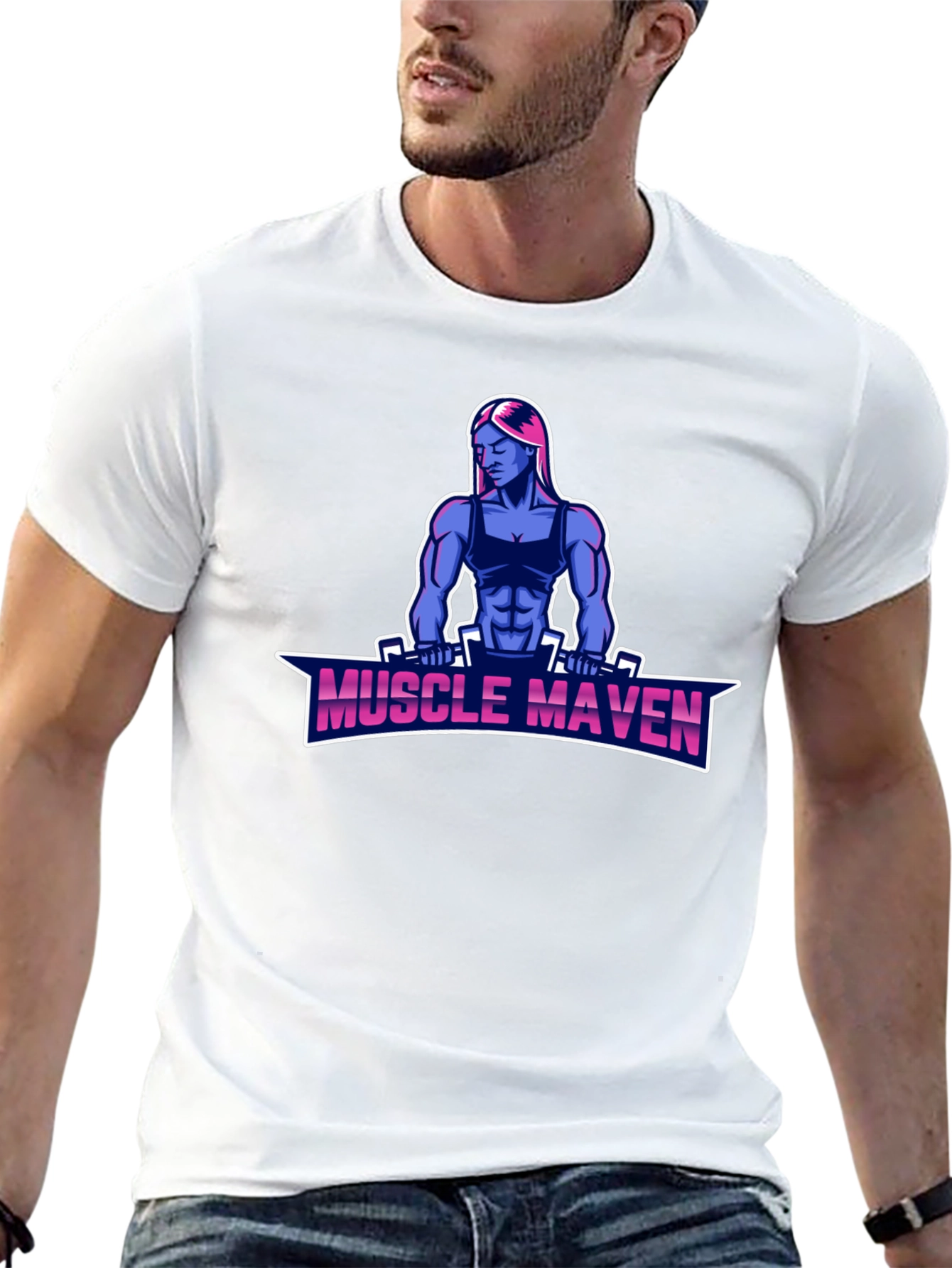 Muscle Maven Black T-Shirt - Fitness Graphic Tee