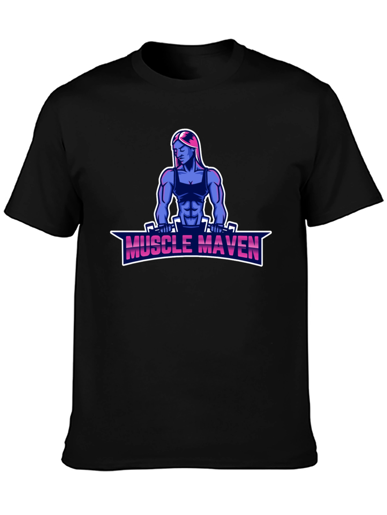 Muscle Maven Black T-Shirt - Fitness Graphic Tee