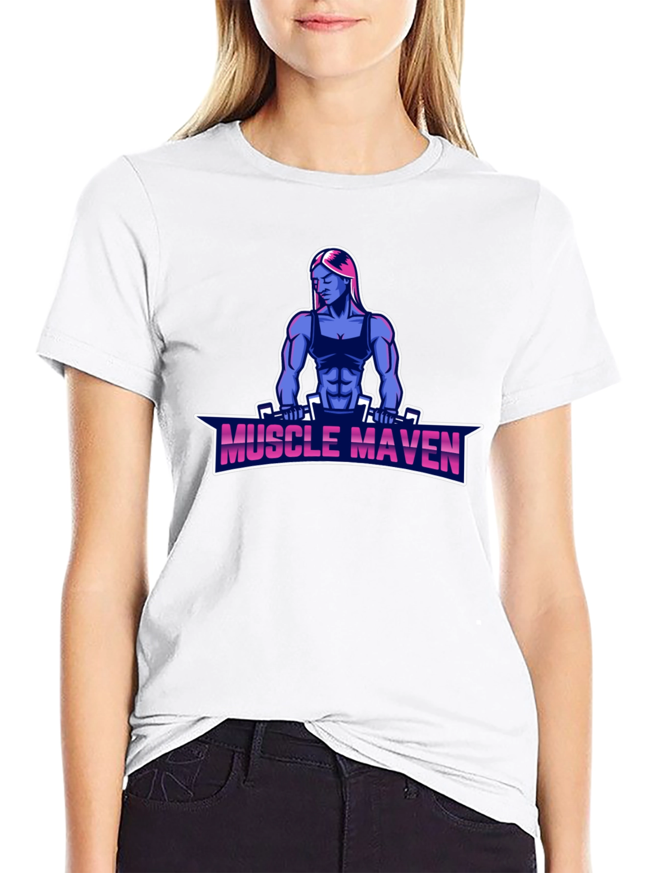 Muscle Maven Black T-Shirt - Fitness Graphic Tee