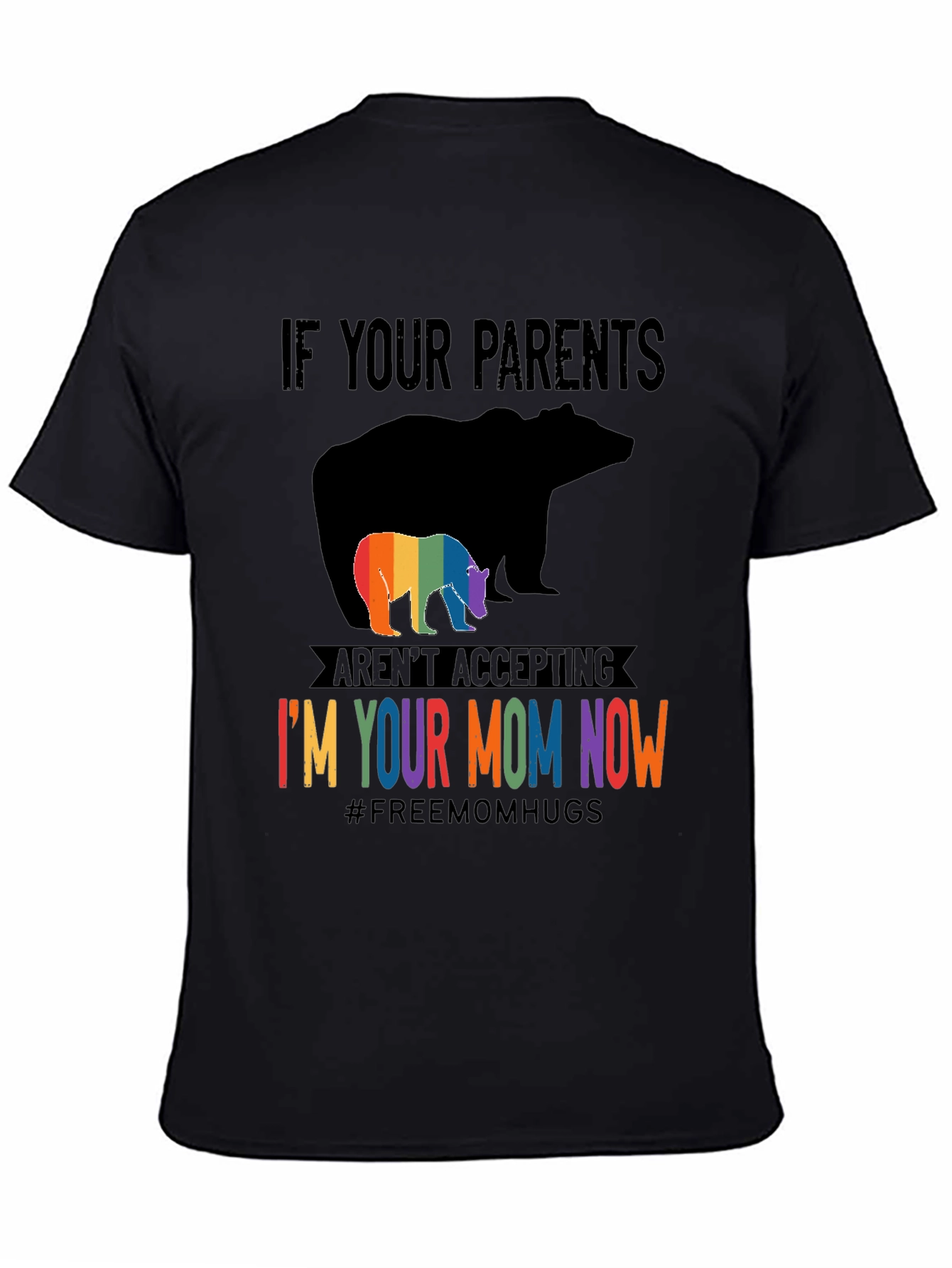 LGBTQ+ Supportive Graphic Tee - Bear Mom Pride