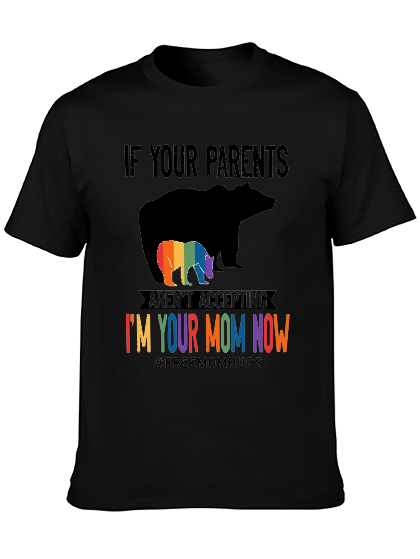 LGBTQ+ Supportive Graphic Tee - Bear Mom Pride