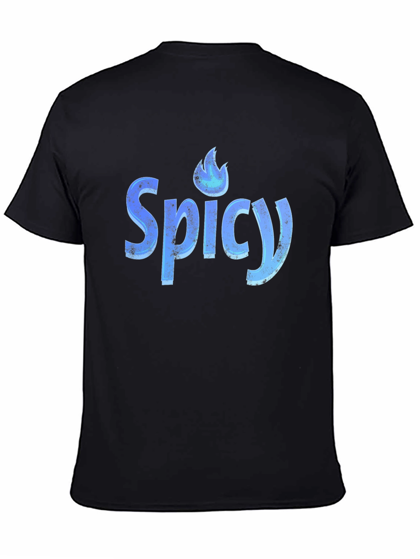 Spicy Graphic Tee - Cool Blue Flame Design