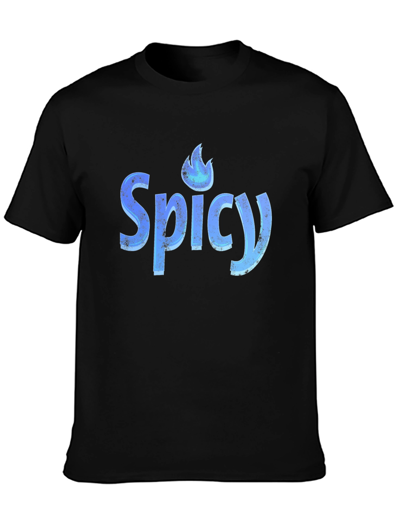 Spicy Graphic Tee - Cool Blue Flame Design