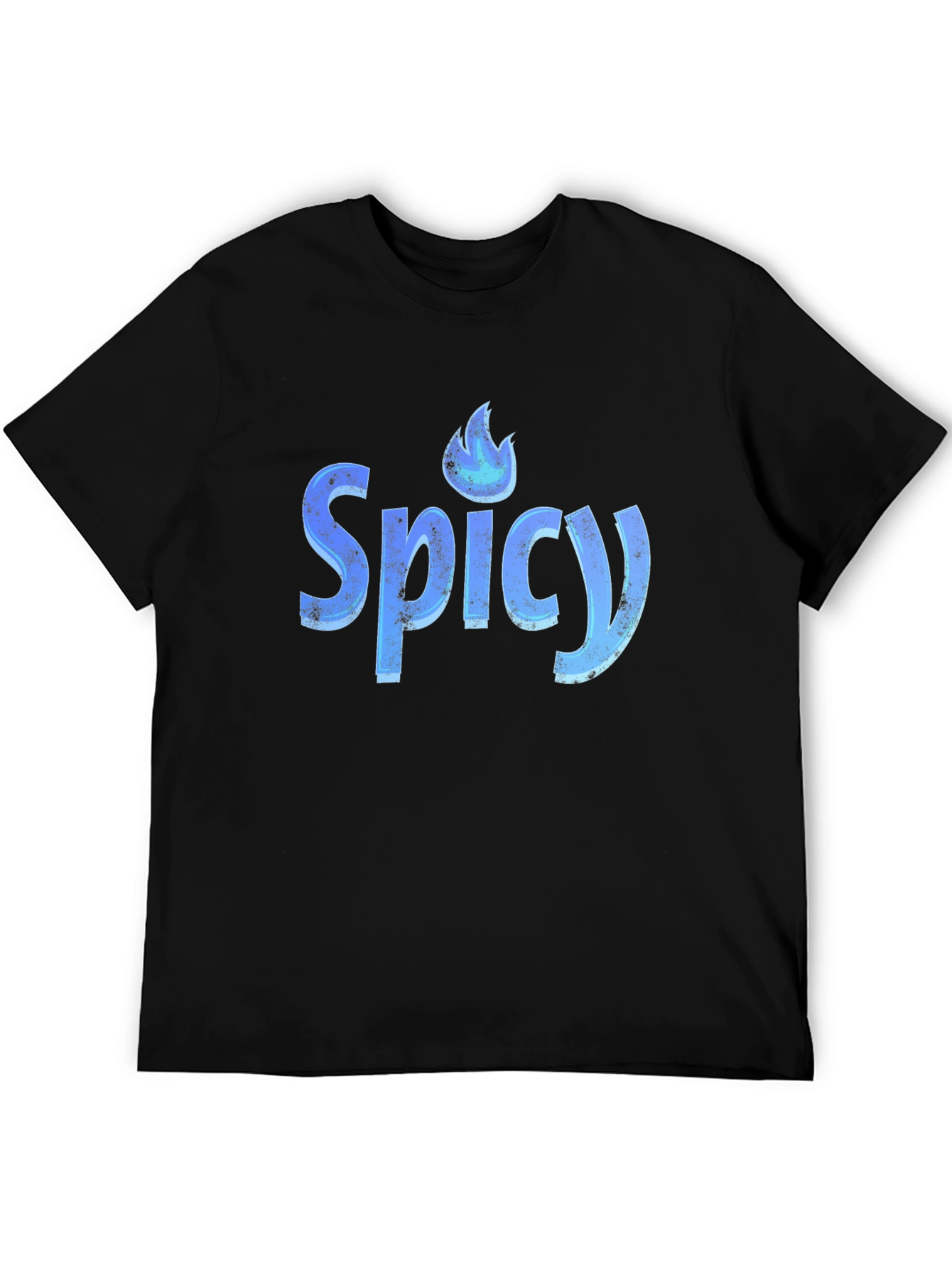 Spicy Graphic Tee - Cool Blue Flame Design
