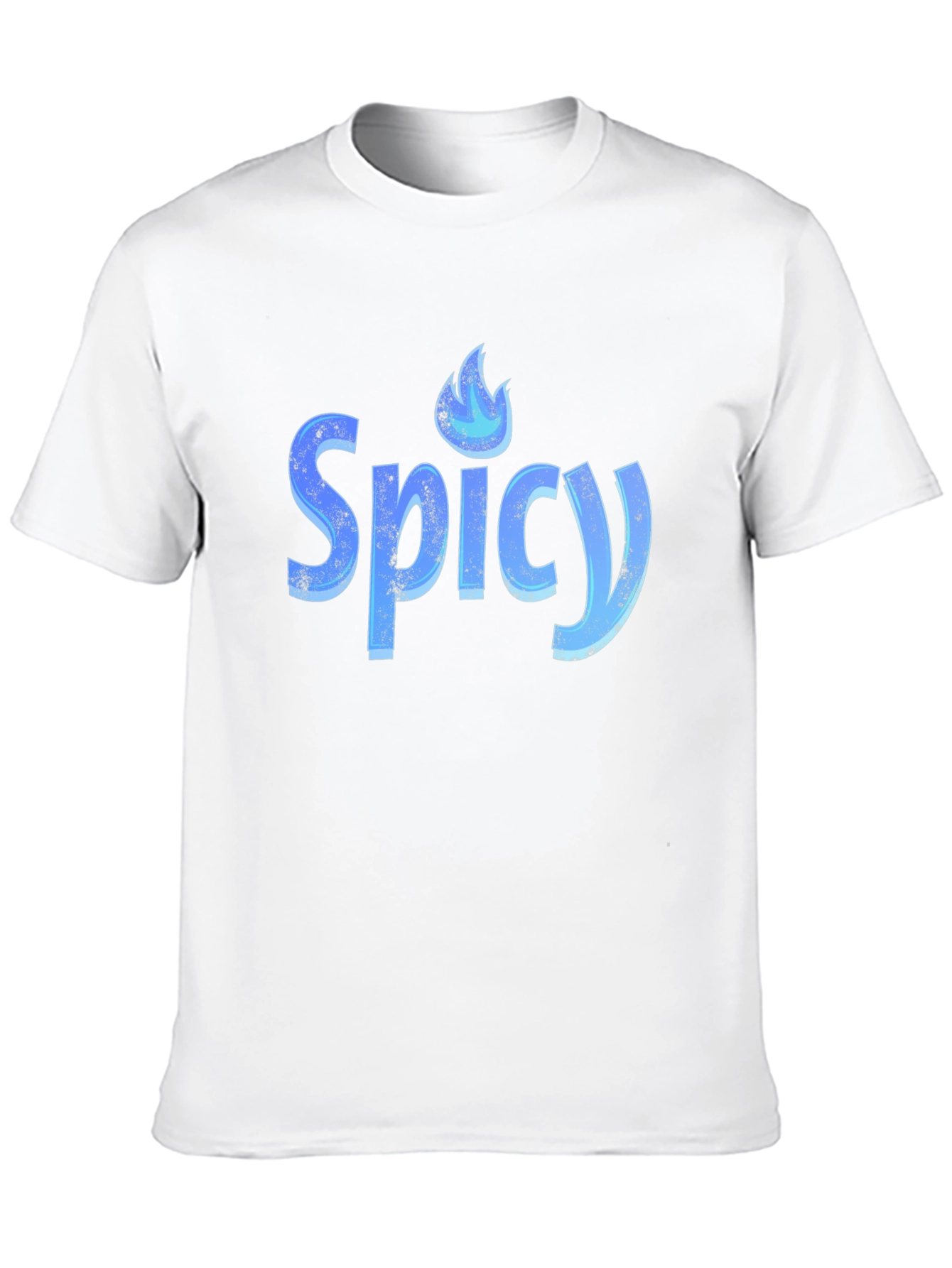 Spicy Graphic Tee - Cool Blue Flame Design