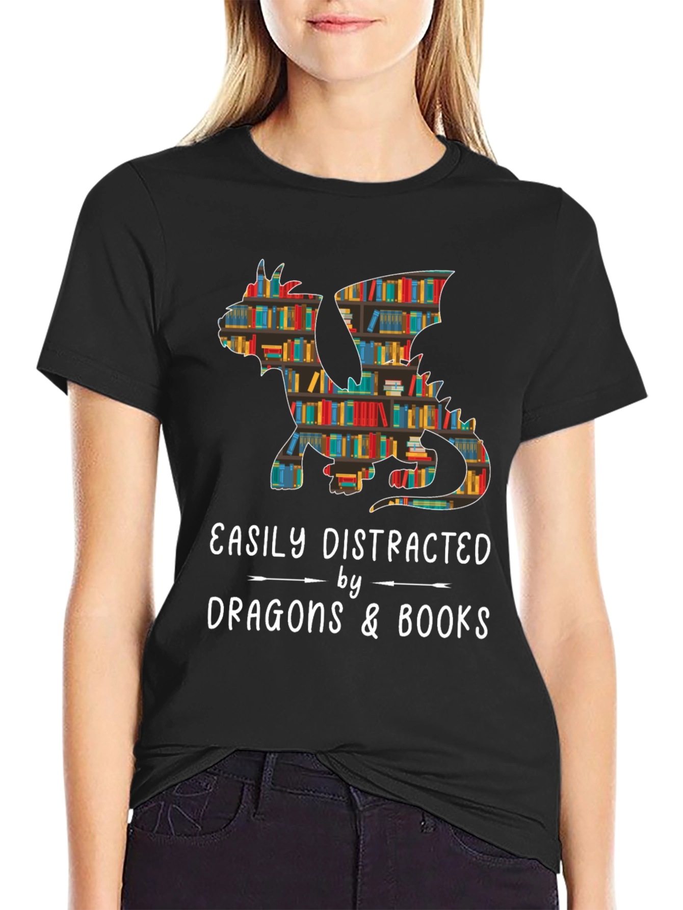 Dragon & Books Graphic Tee