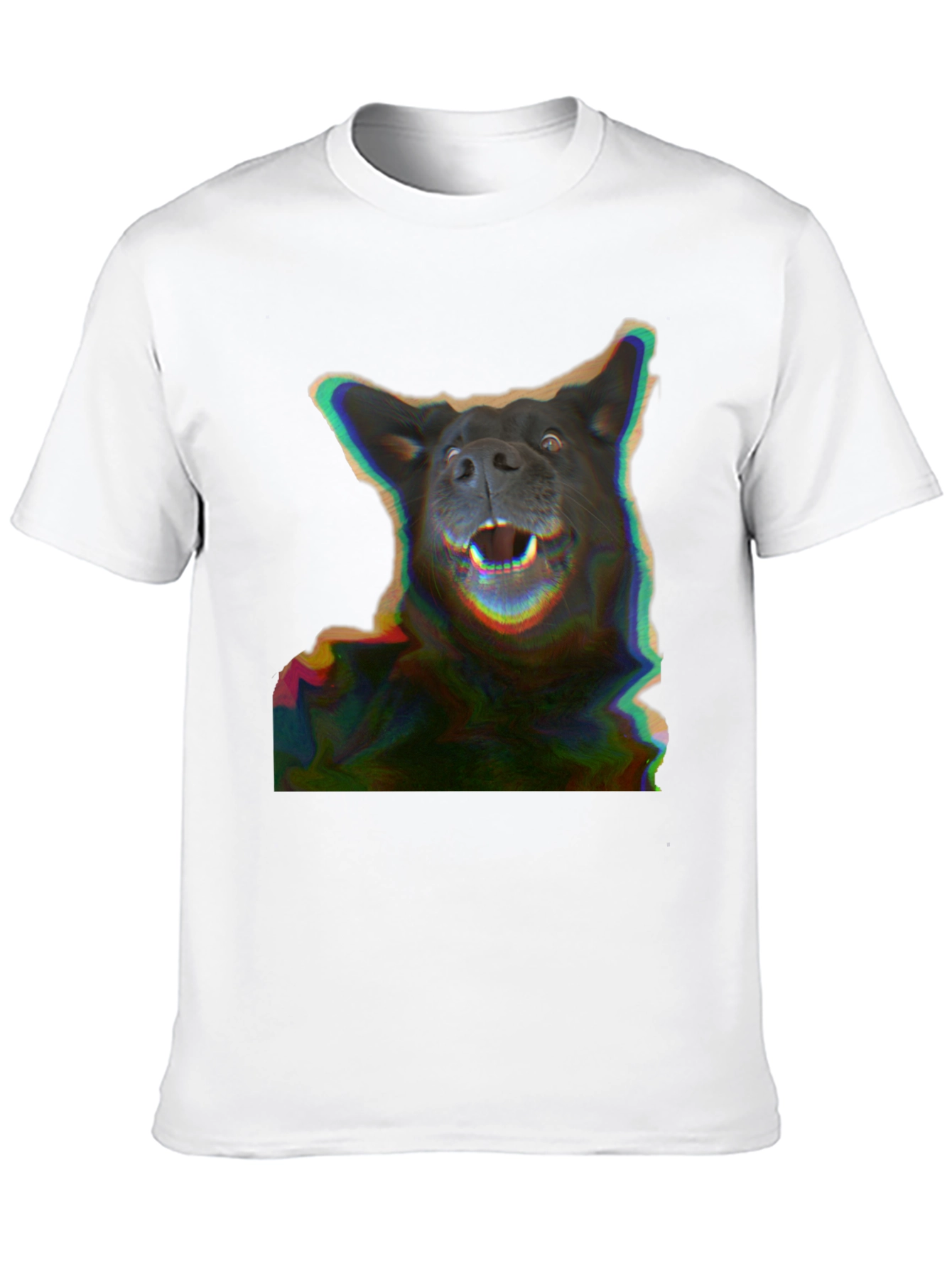 Glitch Dog Graphic Tee - Black Comfort Fit