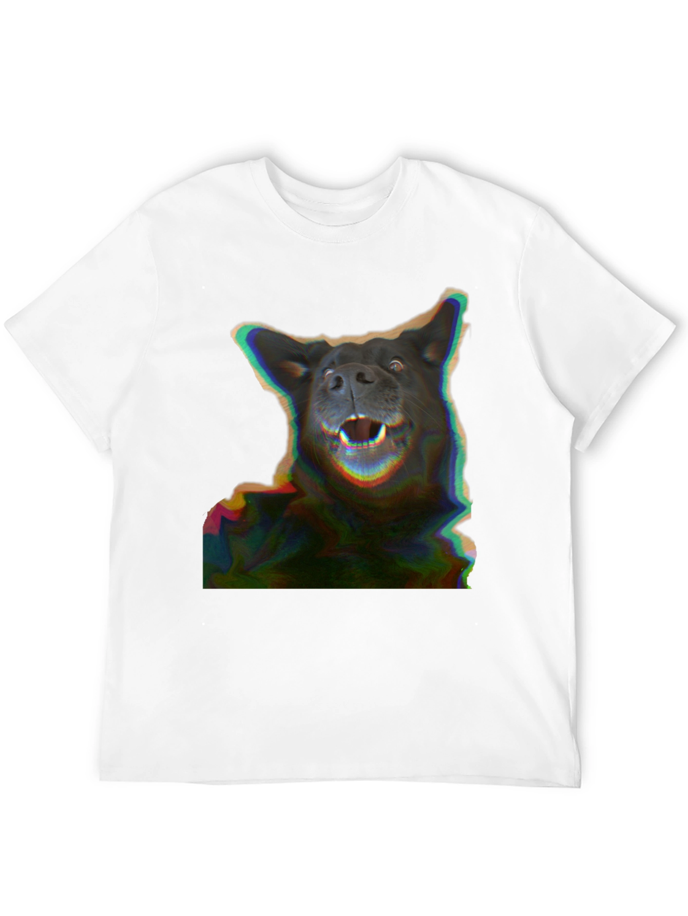 Glitch Dog Graphic Tee - Black Comfort Fit